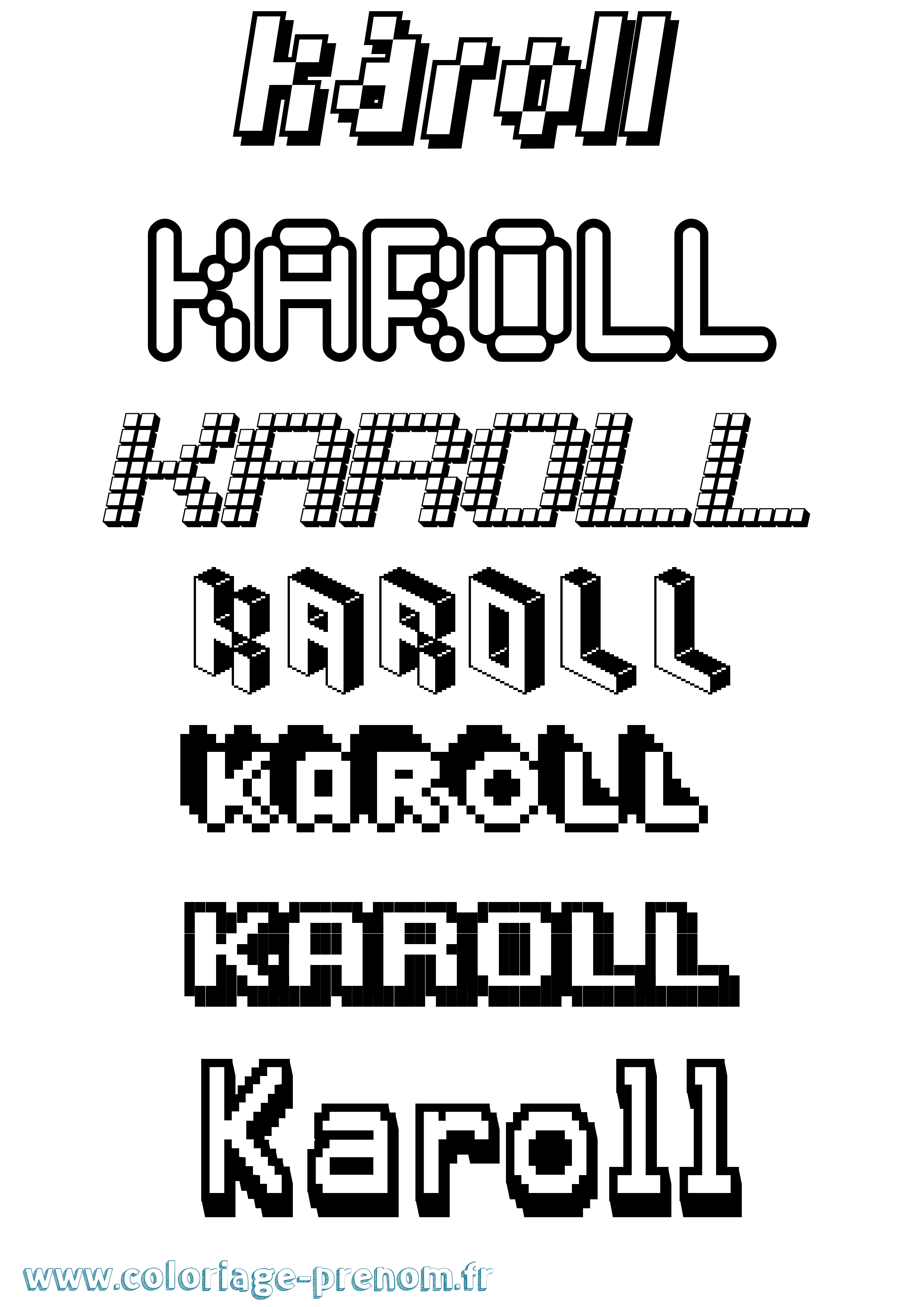 Coloriage Karoll Pixel Coloriage prénom Karoll Pixel