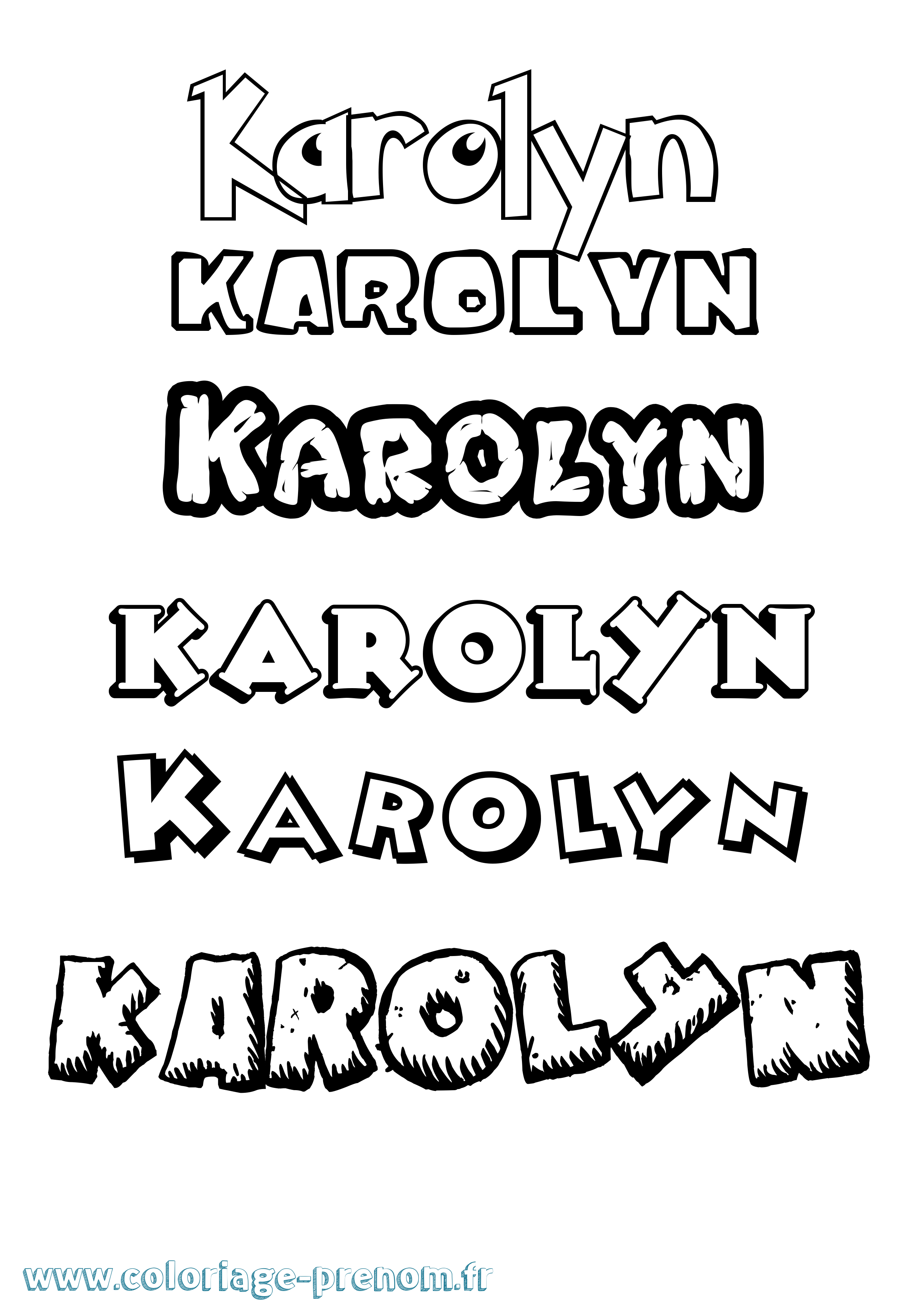 Coloriage Karolyn Dessin Animé Coloriage prénom Karolyn Dessin Animé