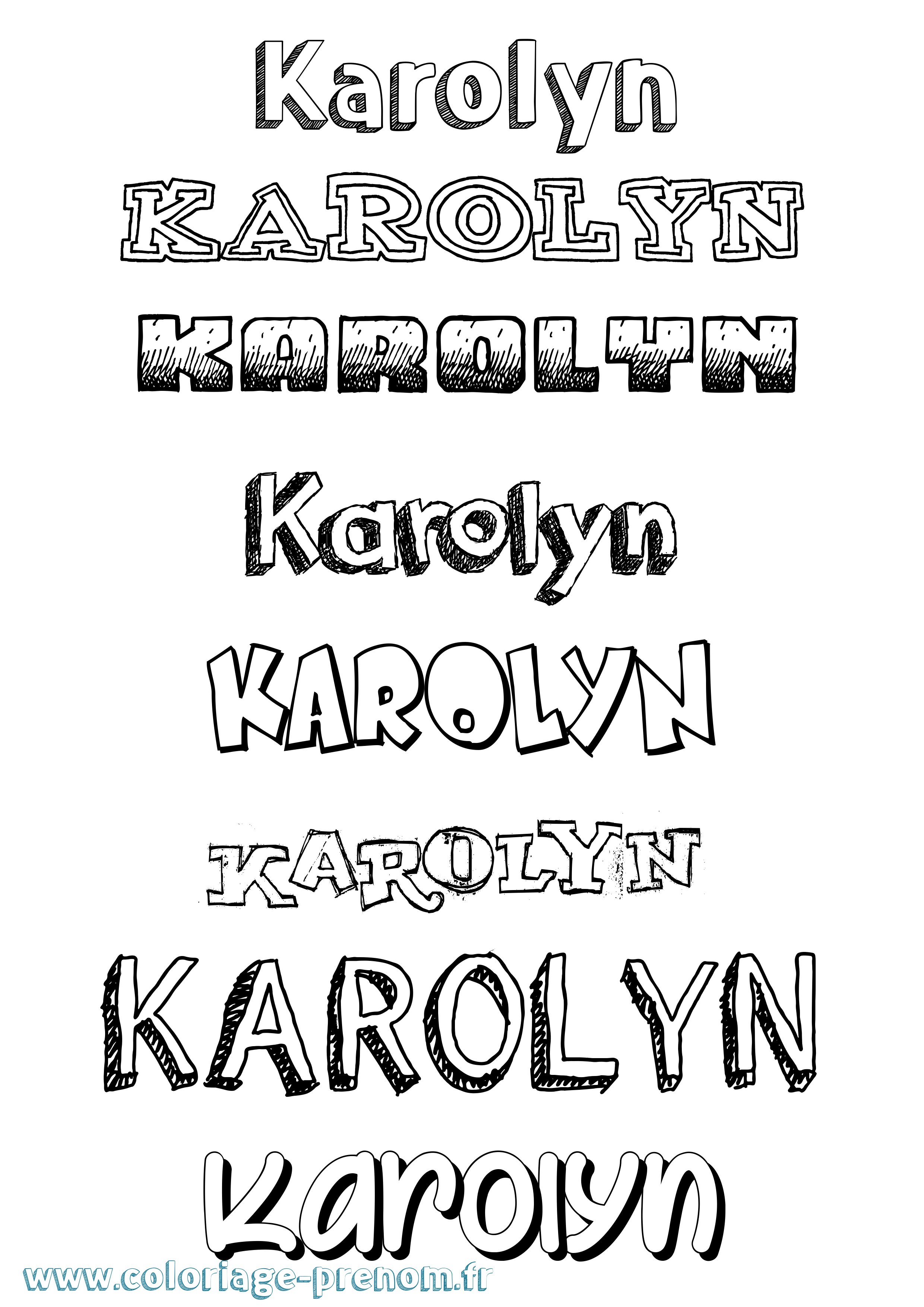 Coloriage Karolyn Dessiné Coloriage prénom Karolyn Dessiné