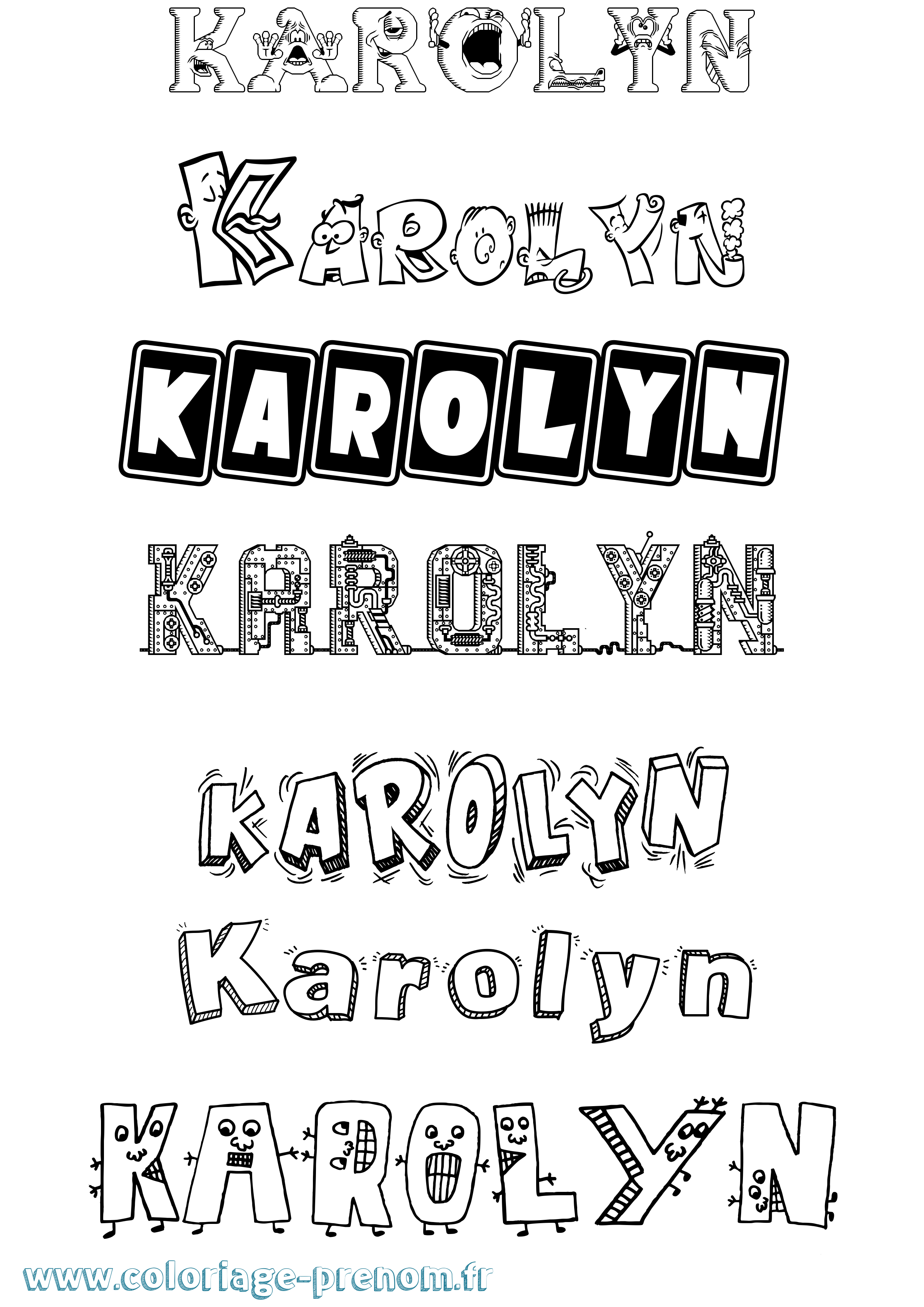 Coloriage Karolyn Fun Coloriage prénom Karolyn Fun
