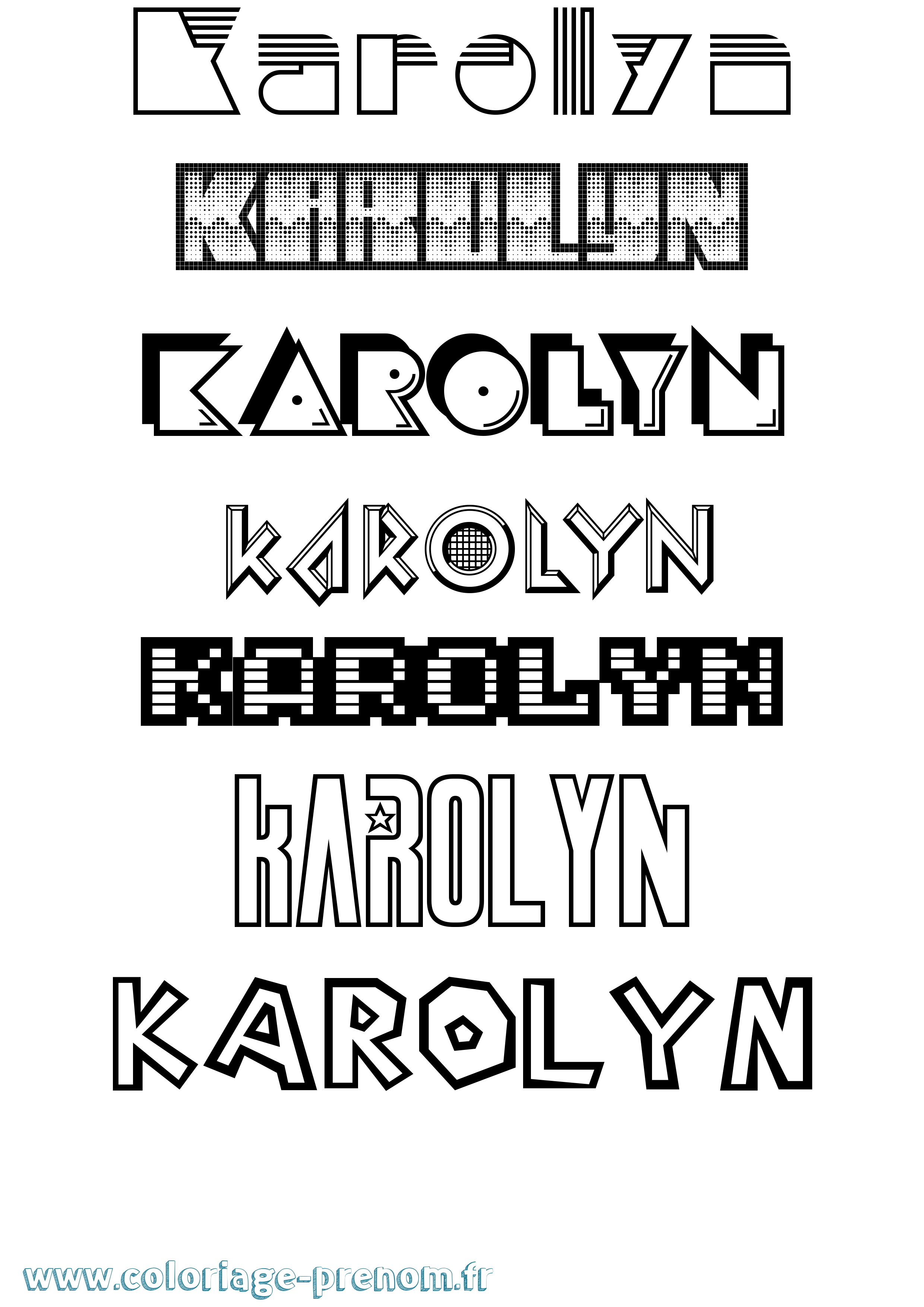 Coloriage Karolyn Jeux Vidéos Coloriage prénom Karolyn Jeux Vidéos