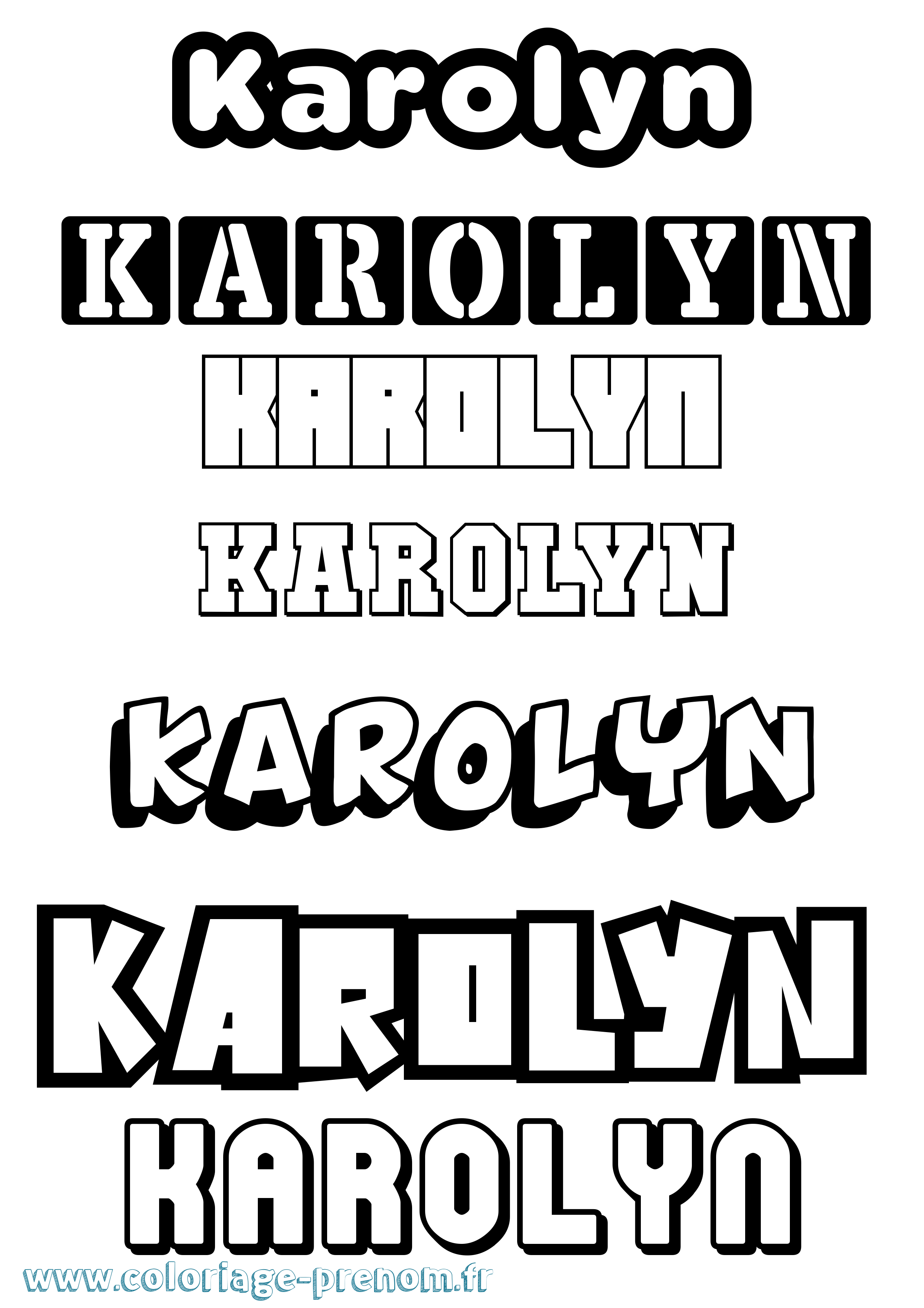 Coloriage Karolyn Simple Coloriage prénom Karolyn Simple