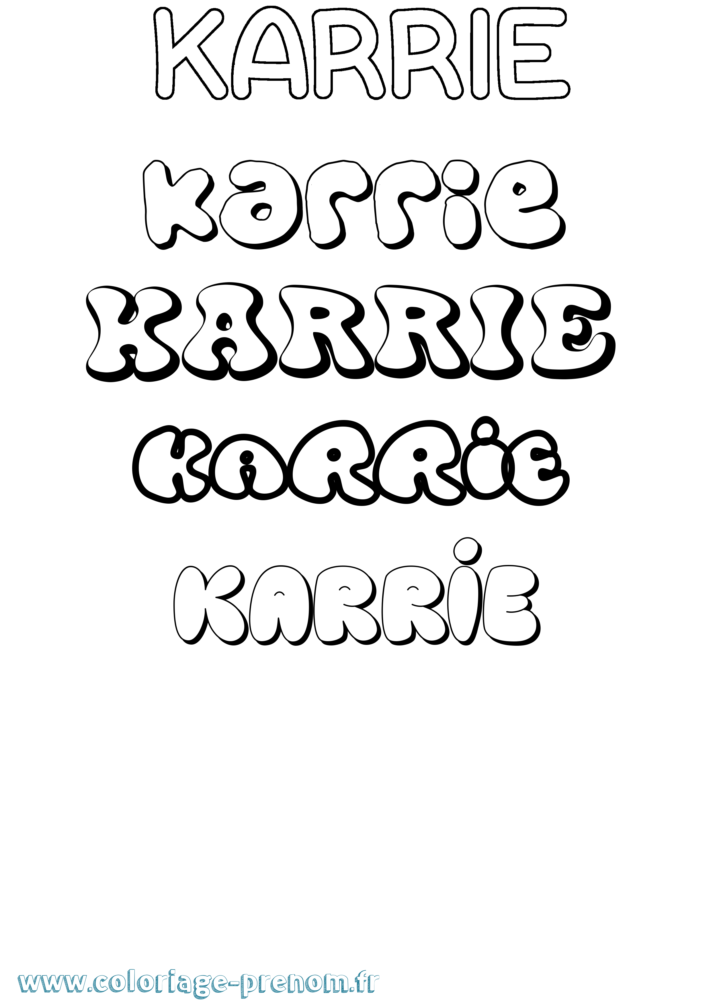 Coloriage Karrie Bubble Coloriage prénom Karrie Bubble