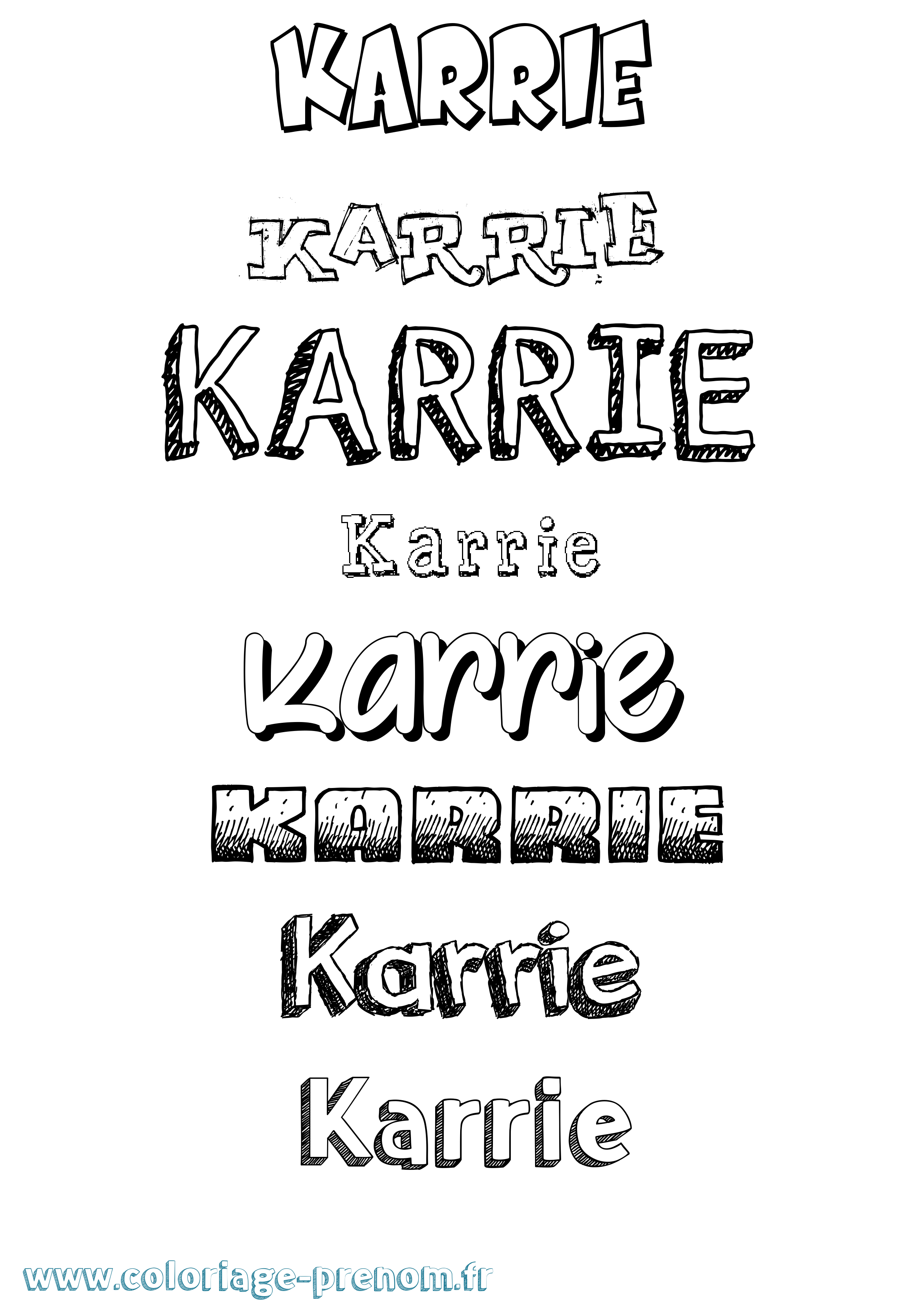 Coloriage Karrie Dessiné Coloriage prénom Karrie Dessiné