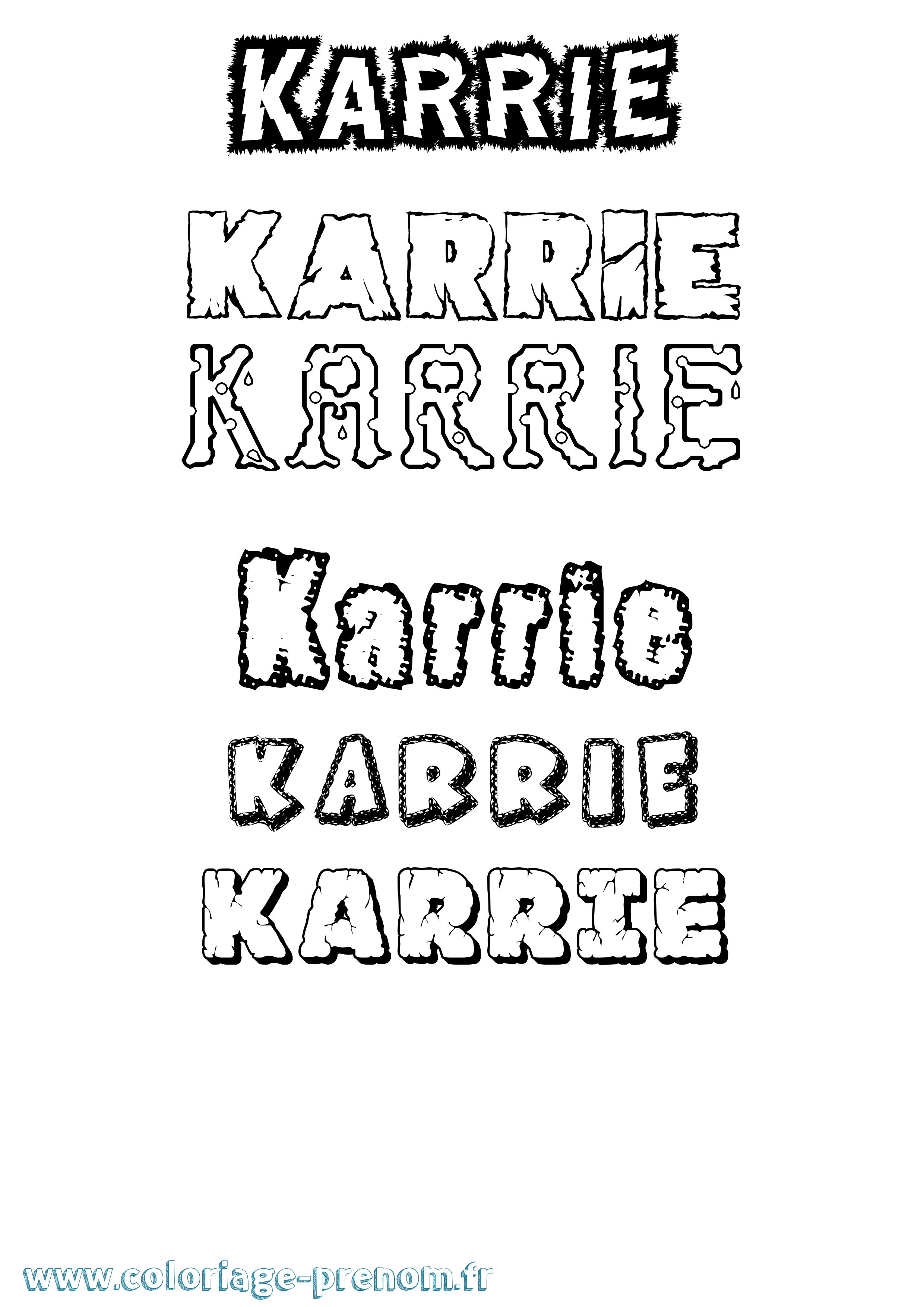 Coloriage Karrie Destructuré Coloriage prénom Karrie Destructuré