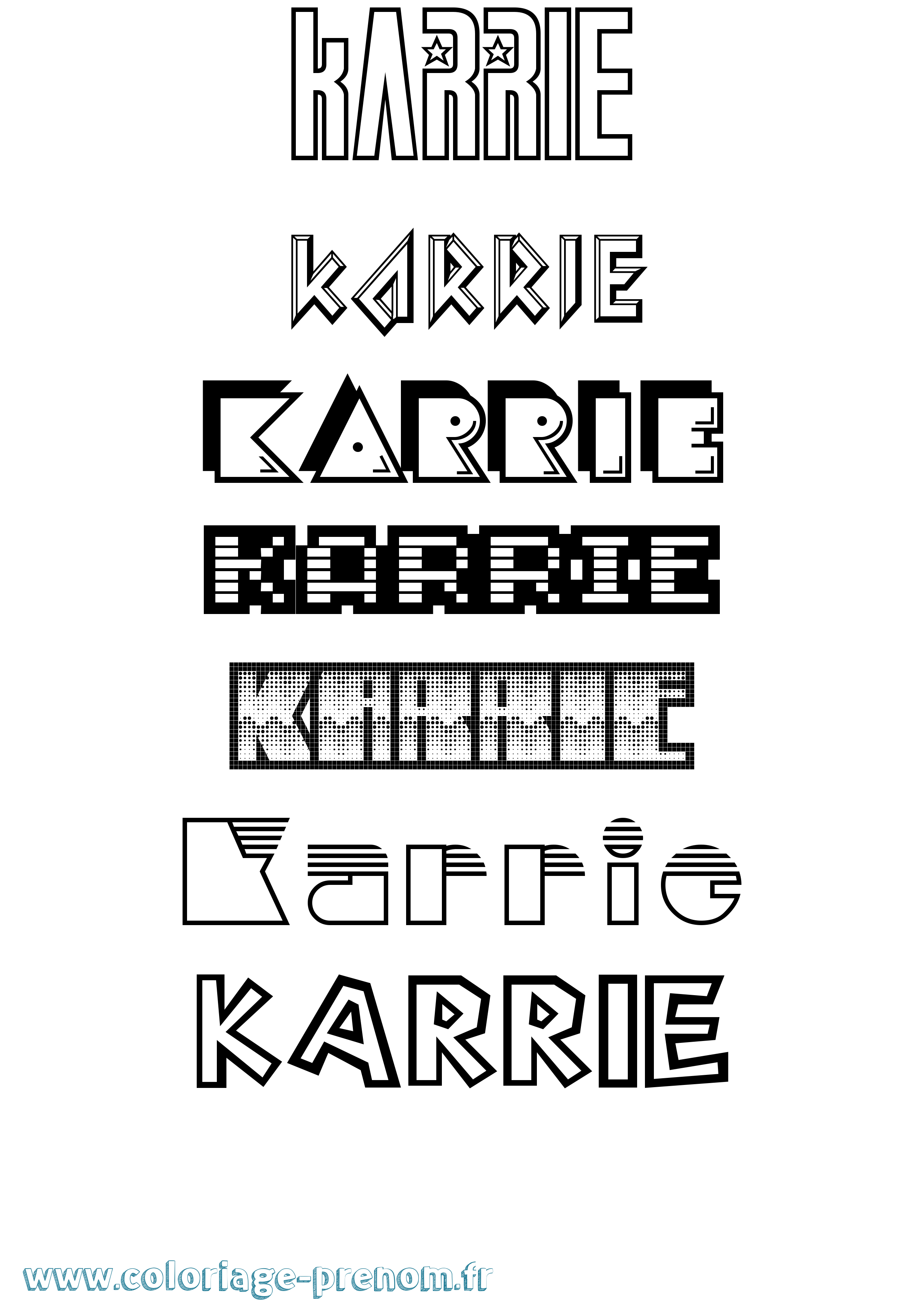 Coloriage Karrie Jeux Vidéos Coloriage prénom Karrie Jeux Vidéos