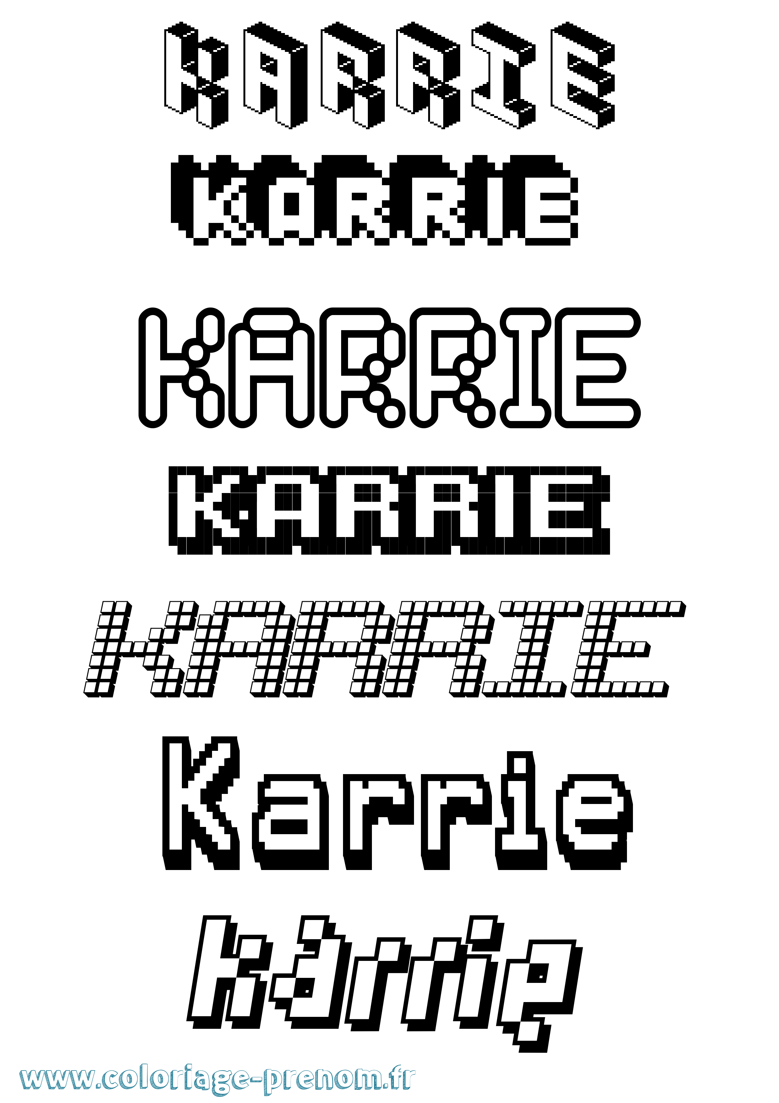 Coloriage Karrie Pixel Coloriage prénom Karrie Pixel