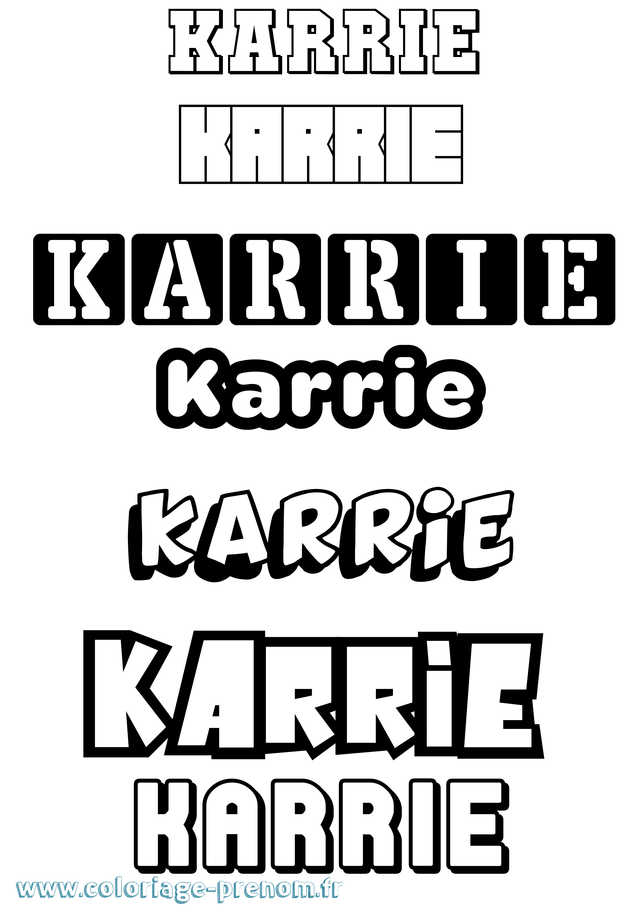 Coloriage Karrie Simple Coloriage prénom Karrie Simple