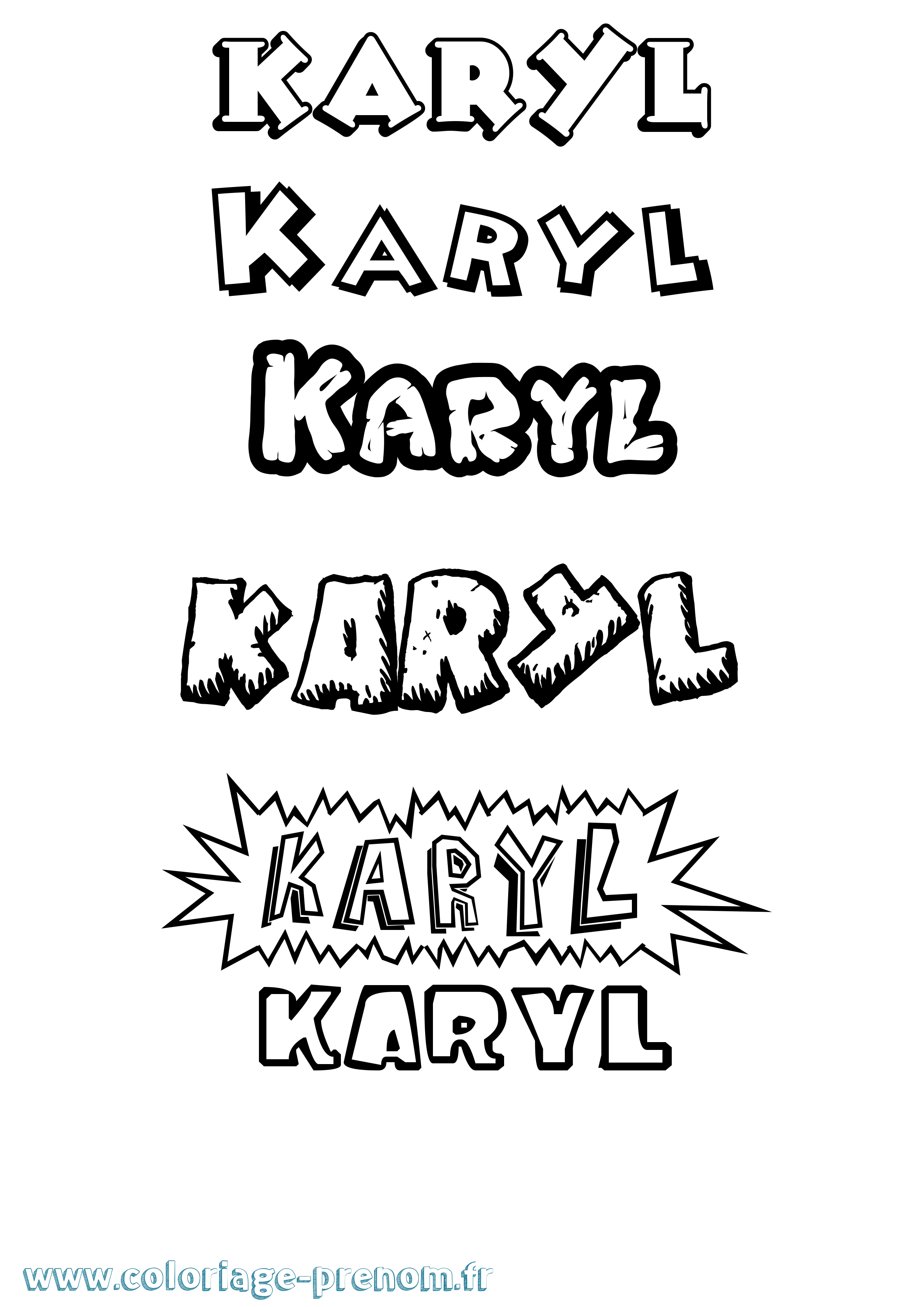 Coloriage Karyl Dessin Animé Coloriage prénom Karyl Dessin Animé