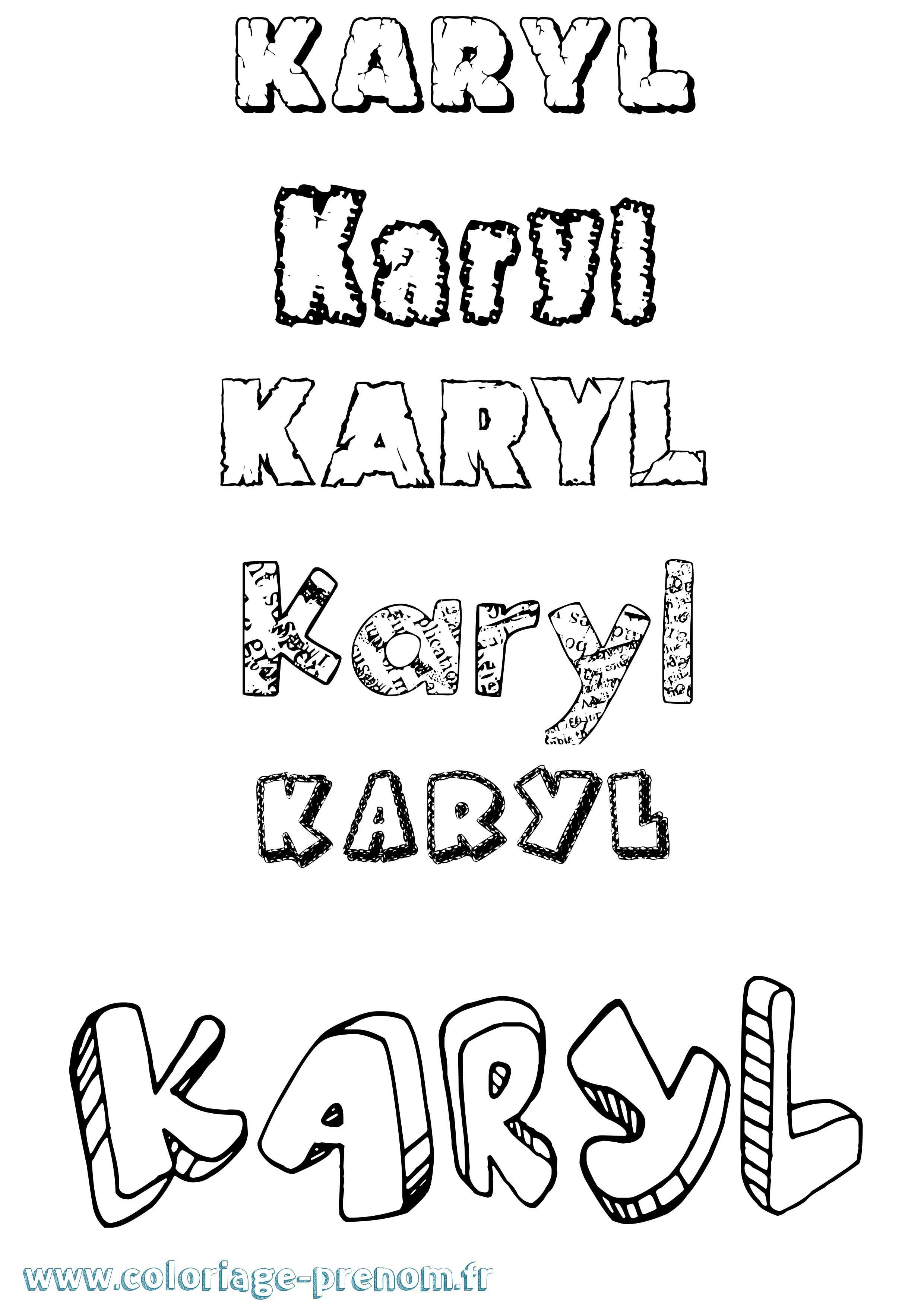 Coloriage Karyl Destructuré Coloriage prénom Karyl Destructuré