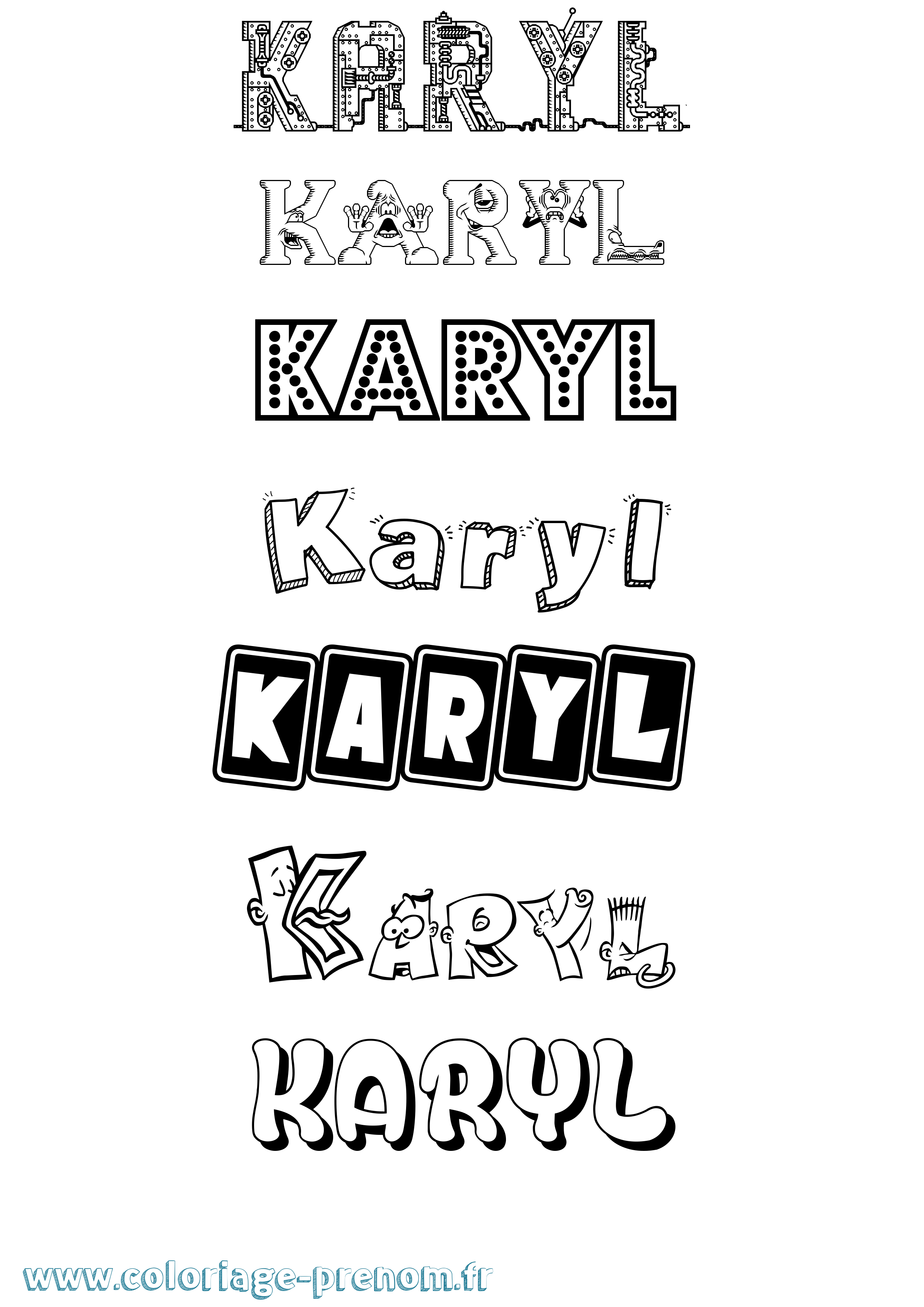 Coloriage Karyl Fun Coloriage prénom Karyl Fun