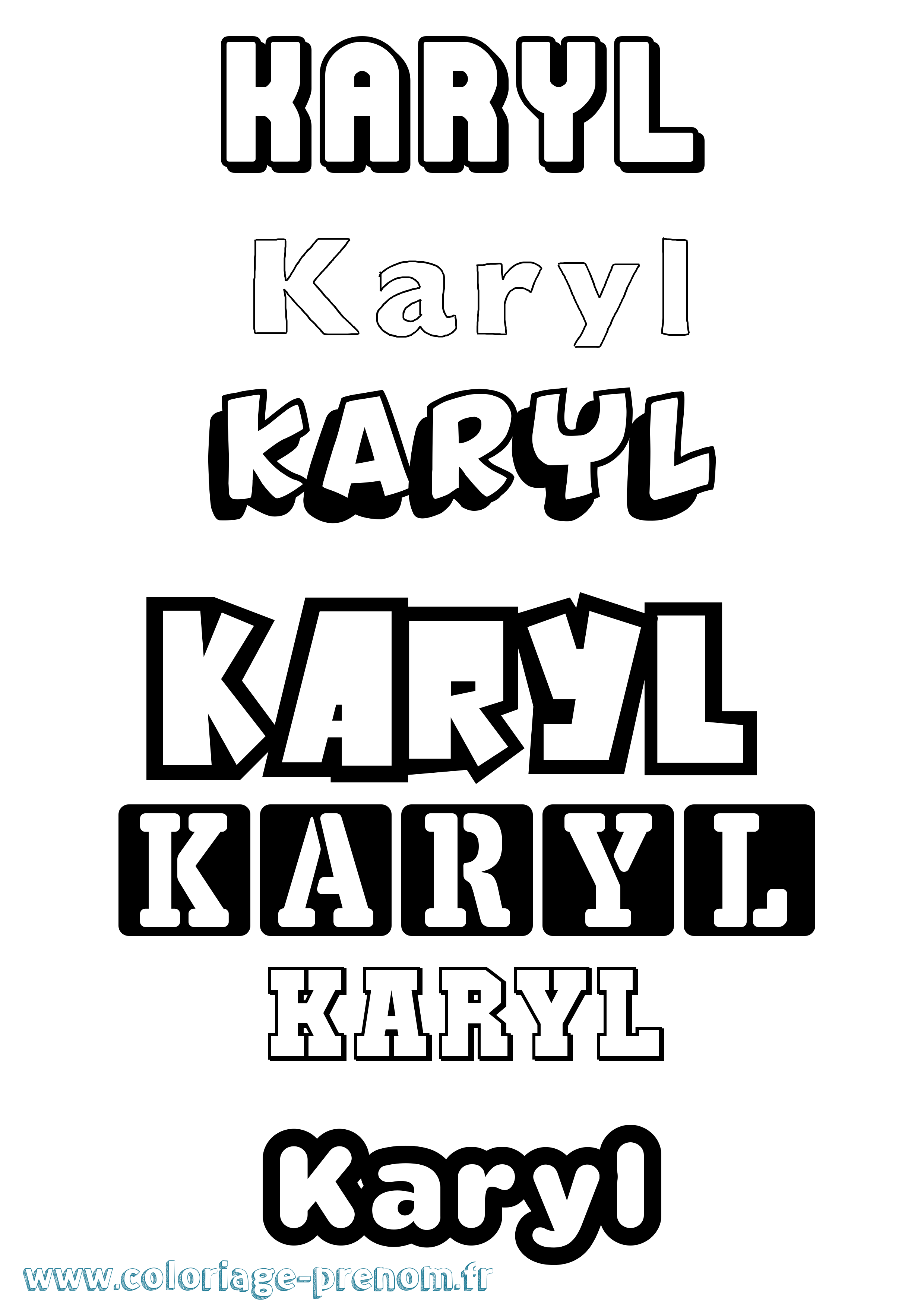 Coloriage Karyl Simple Coloriage prénom Karyl Simple