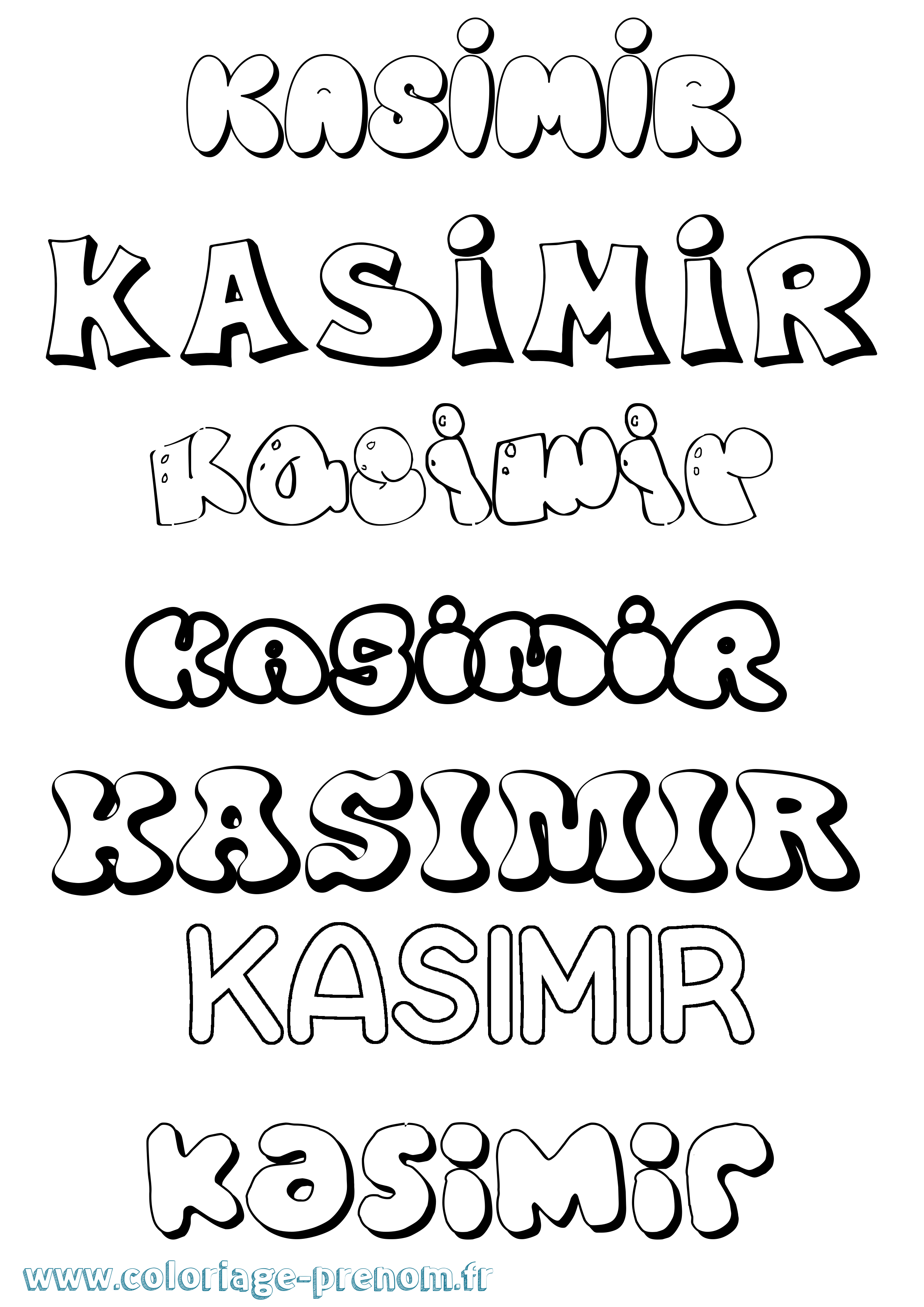 Coloriage Kasimir Bubble Coloriage prénom Kasimir Bubble