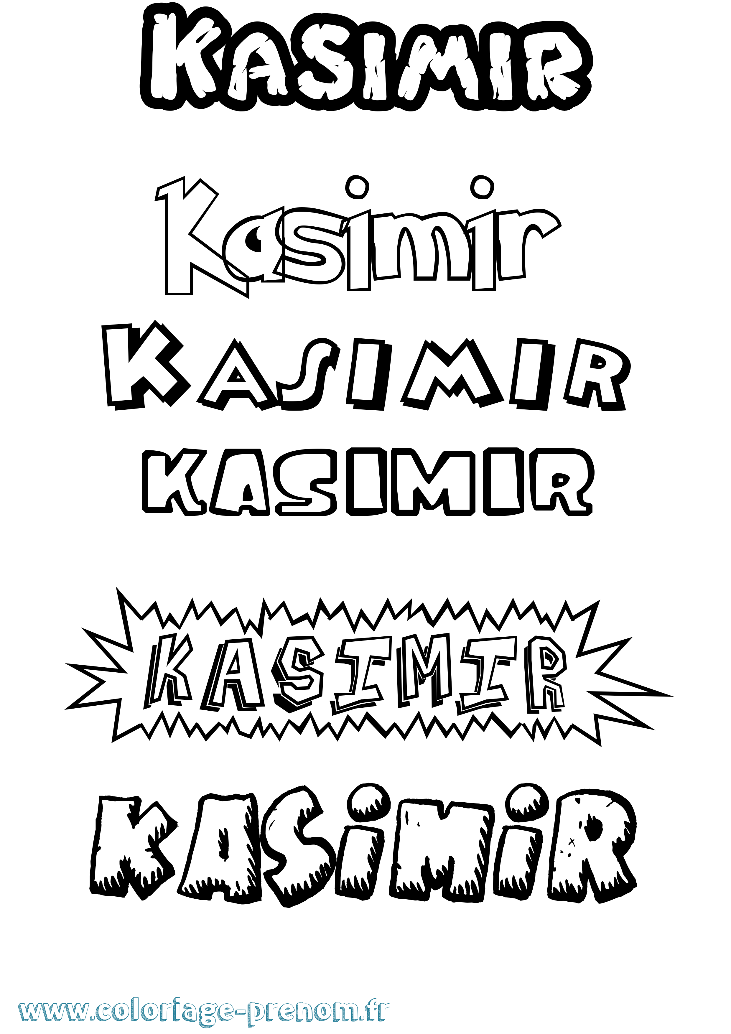 Coloriage Kasimir Dessin Animé Coloriage prénom Kasimir Dessin Animé
