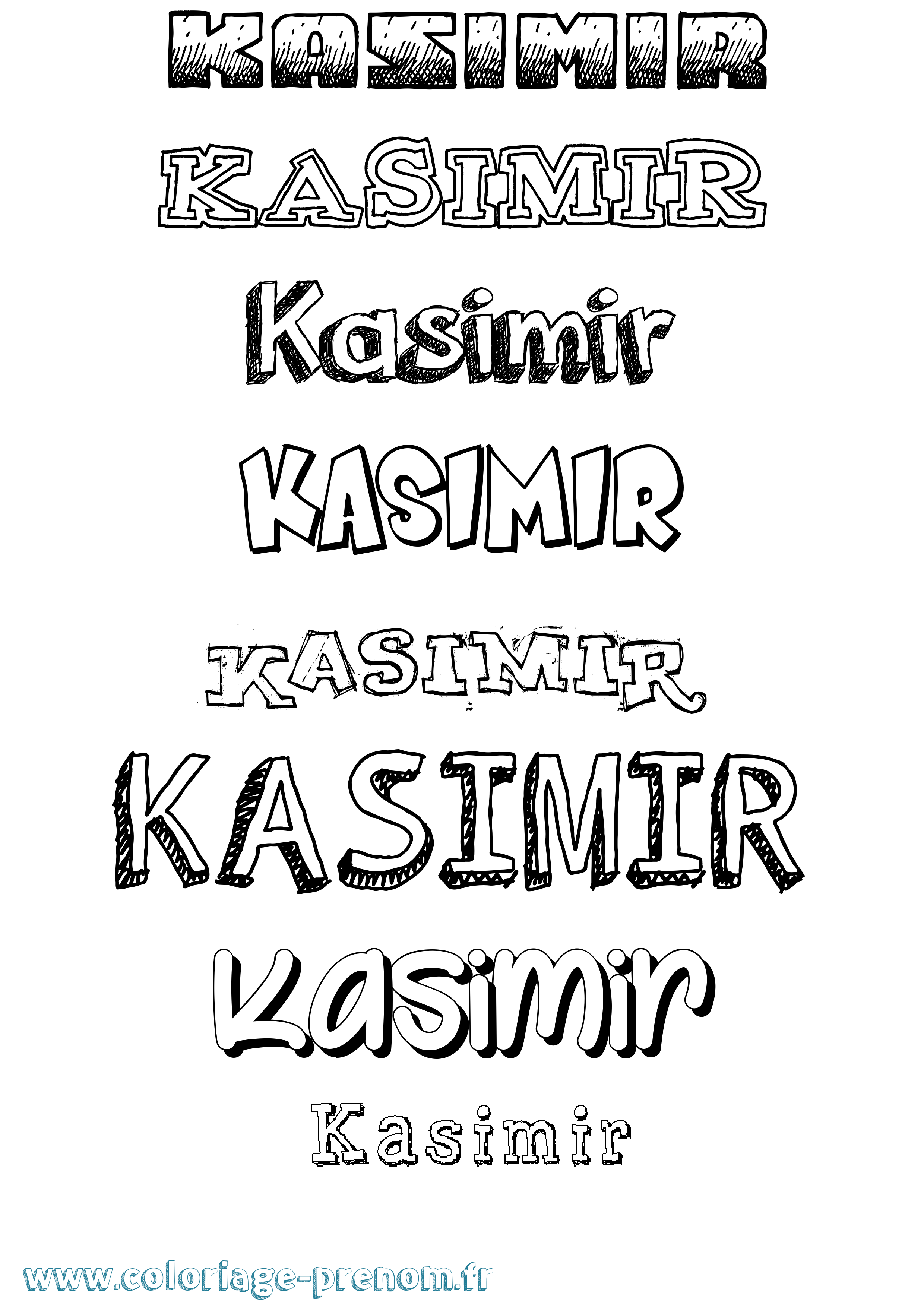 Coloriage Kasimir Dessiné Coloriage prénom Kasimir Dessiné