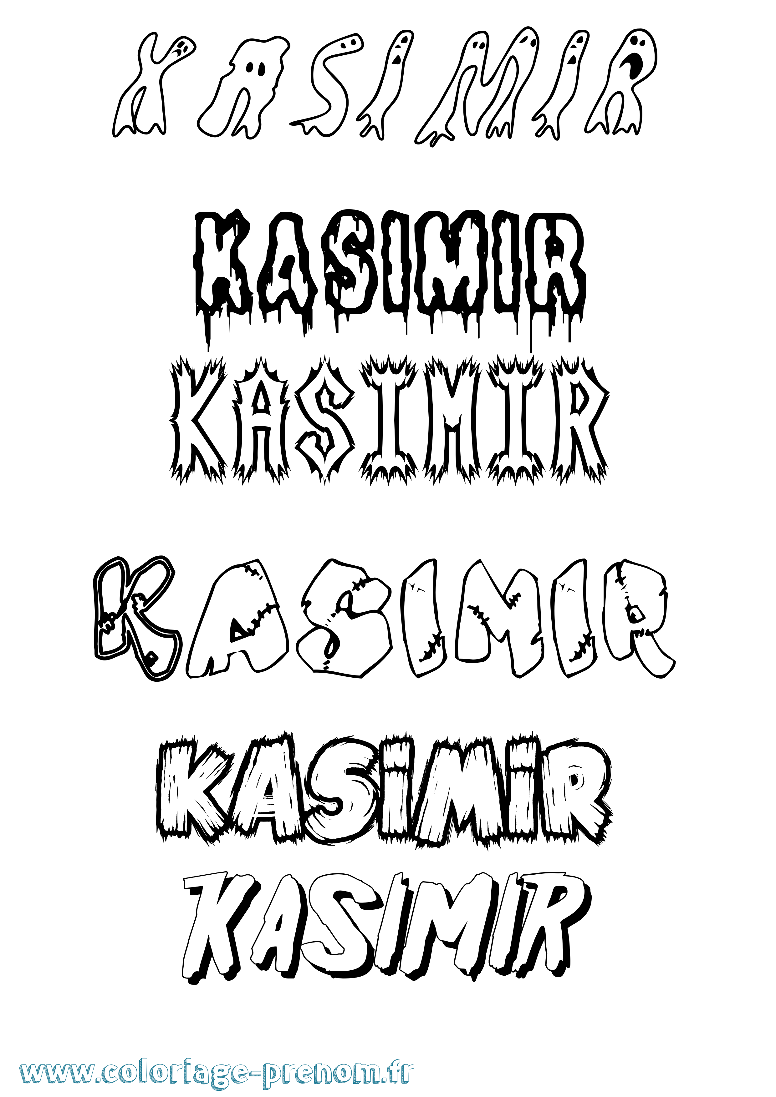 Coloriage Kasimir Frisson Coloriage prénom Kasimir Frisson