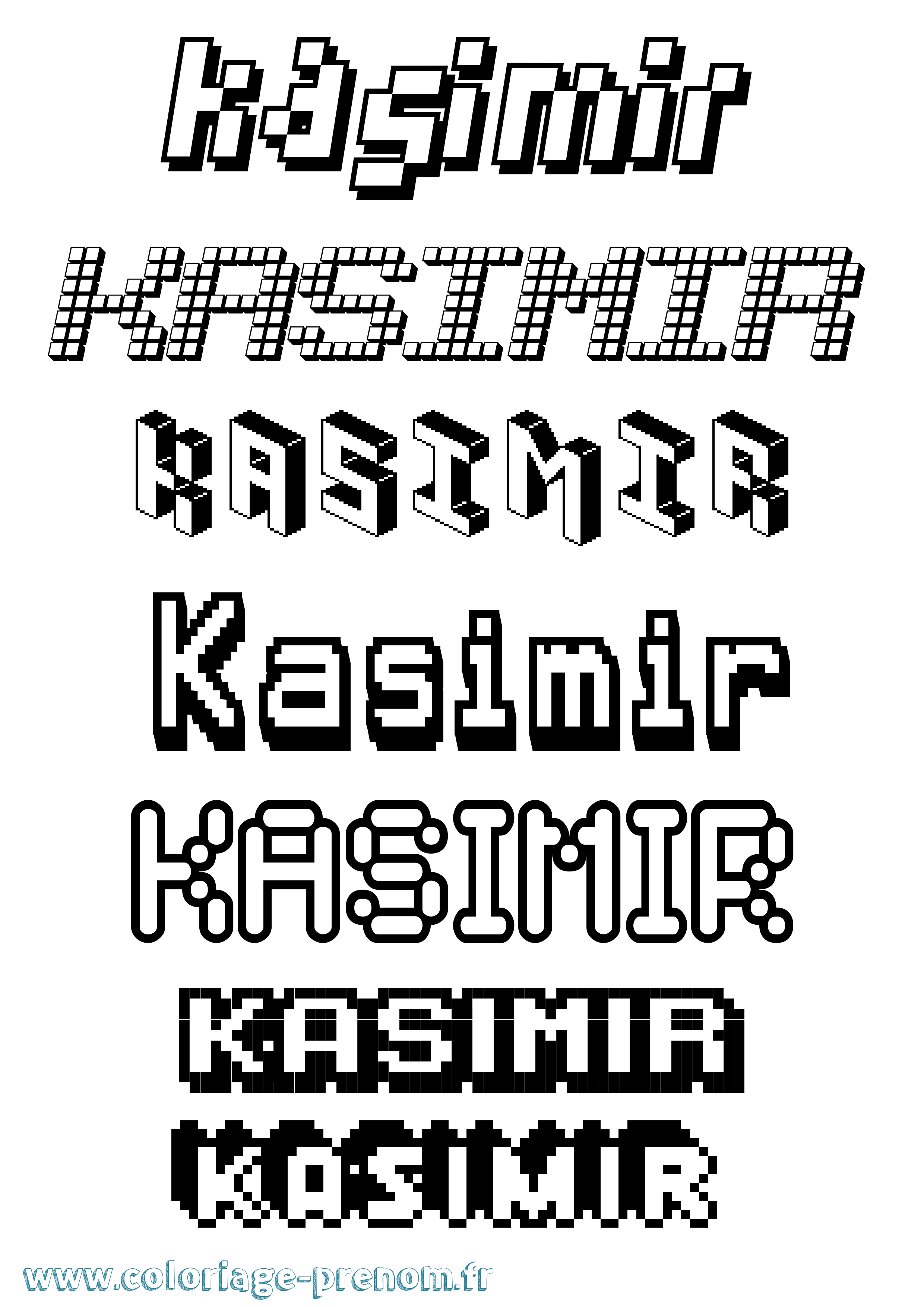 Coloriage Kasimir Pixel Coloriage prénom Kasimir Pixel