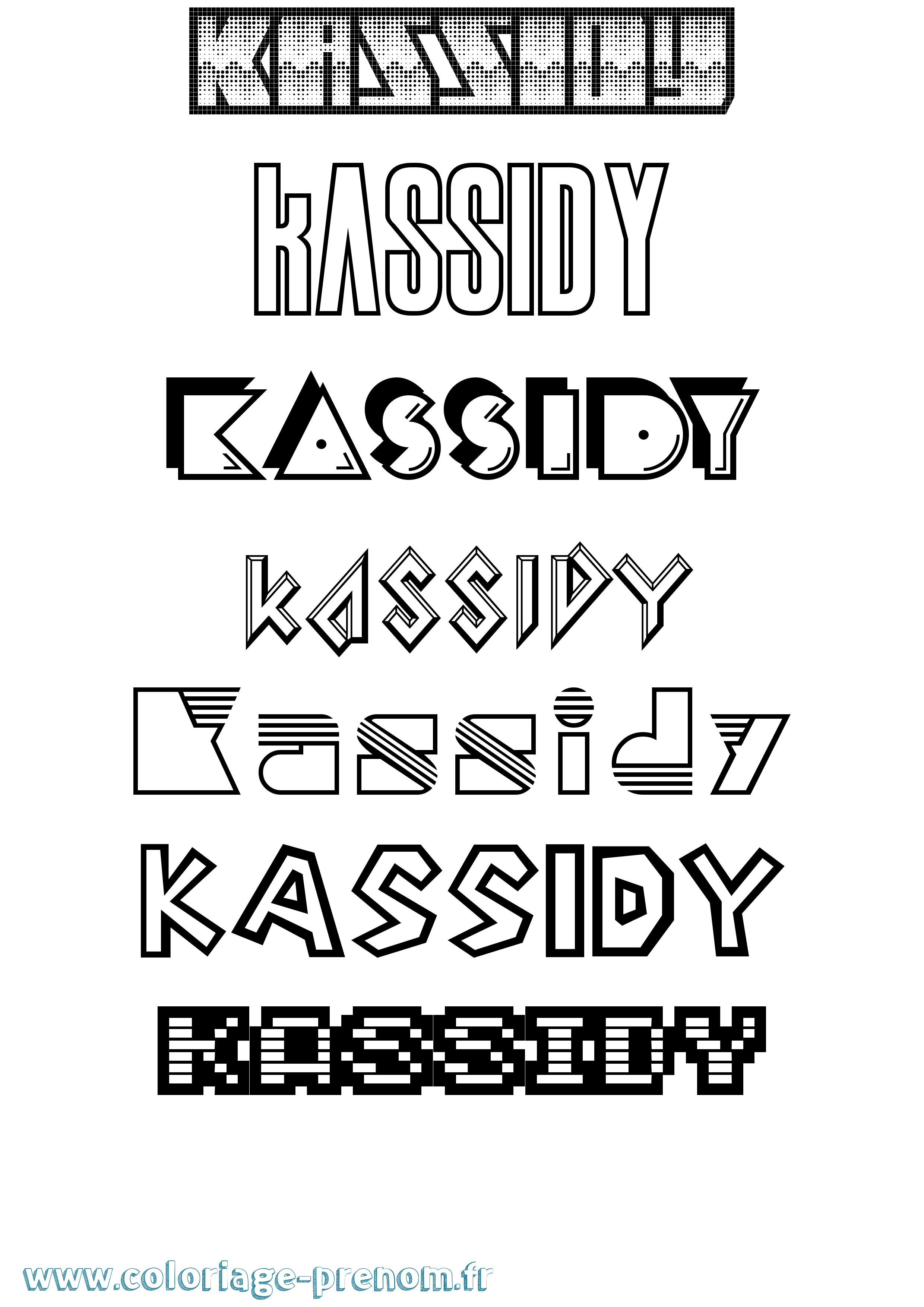 Coloriage Kassidy Jeux Vidéos Coloriage prénom Kassidy Jeux Vidéos