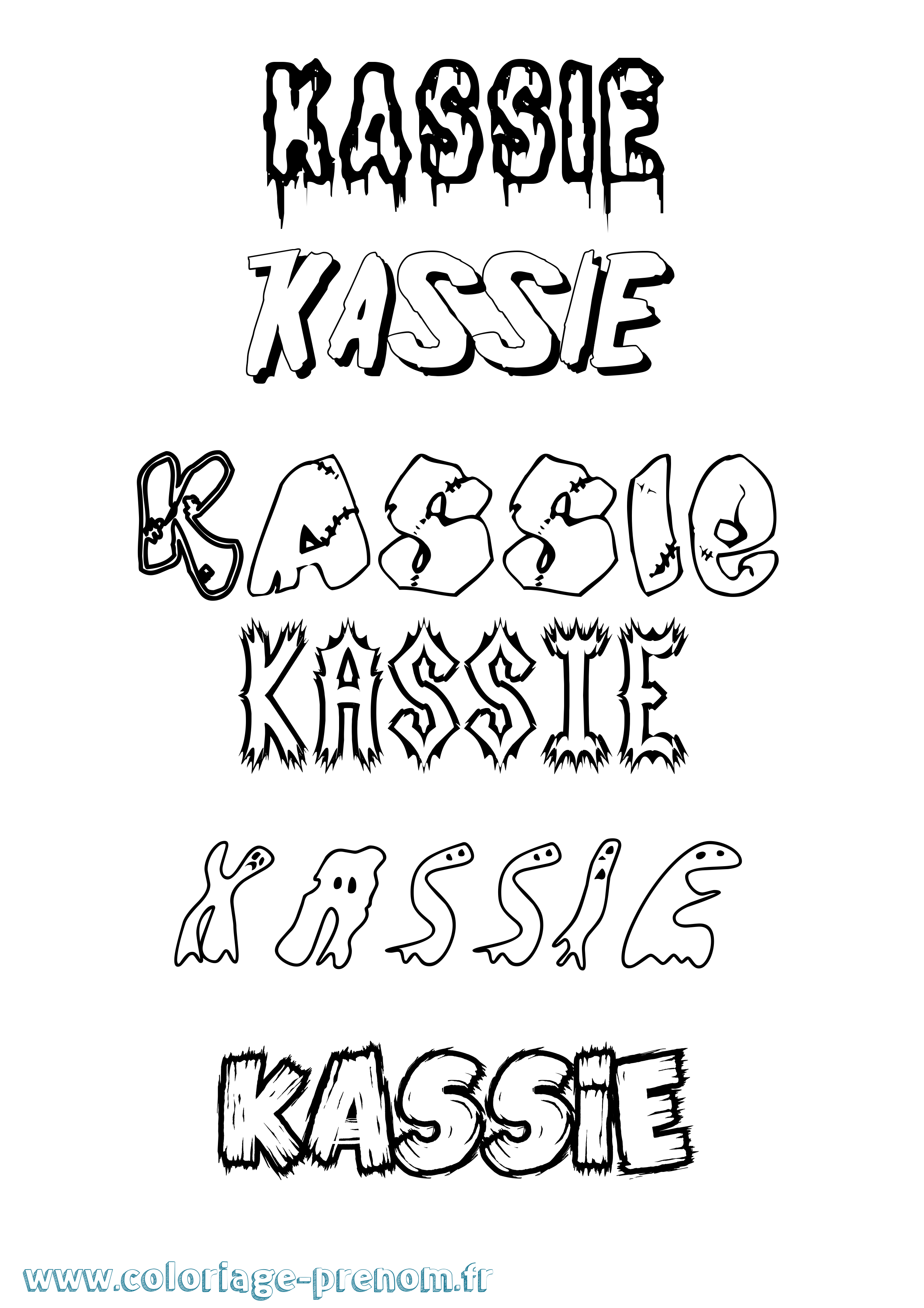 Coloriage Kassie Frisson Coloriage prénom Kassie Frisson