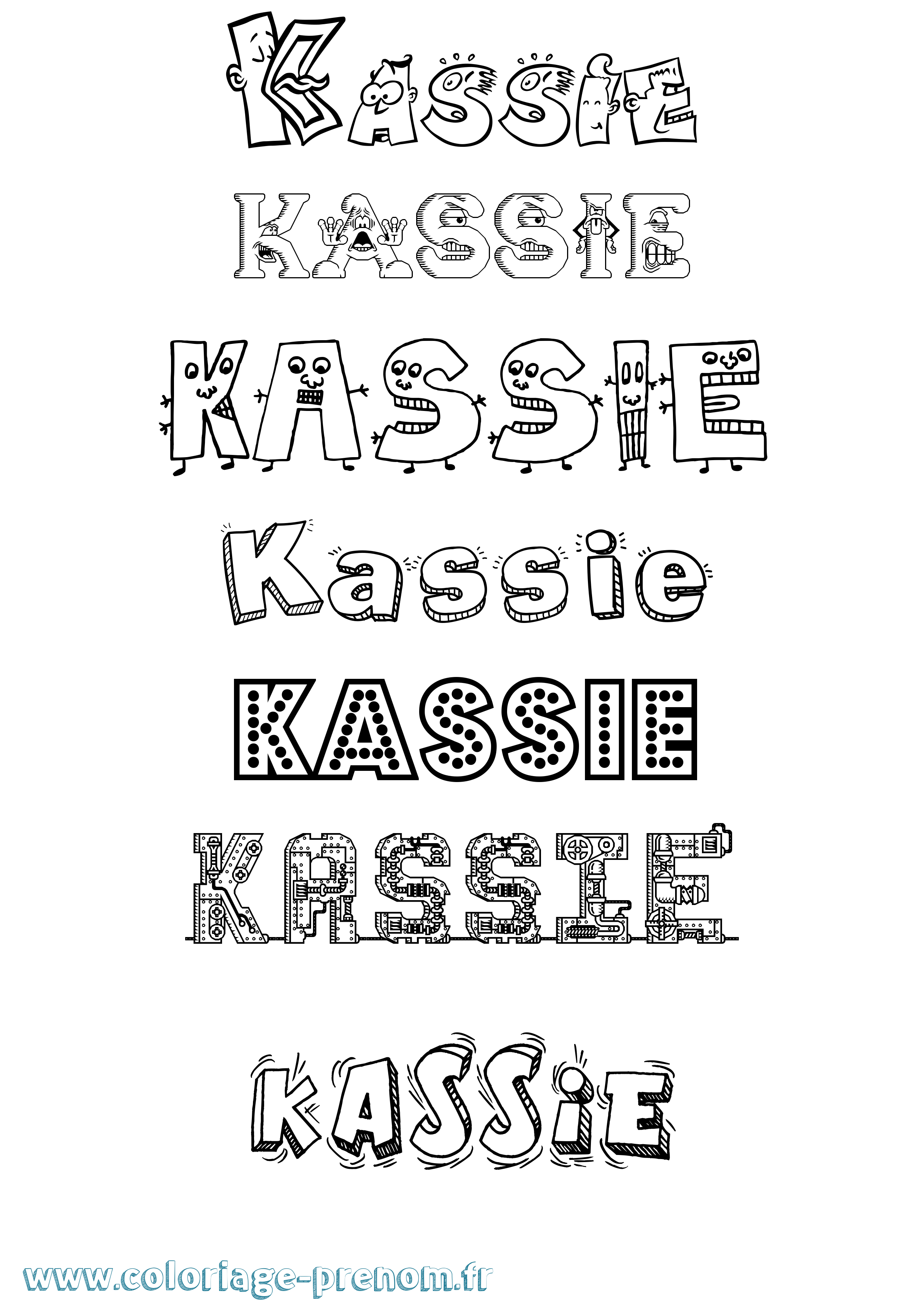 Coloriage Kassie Fun Coloriage prénom Kassie Fun