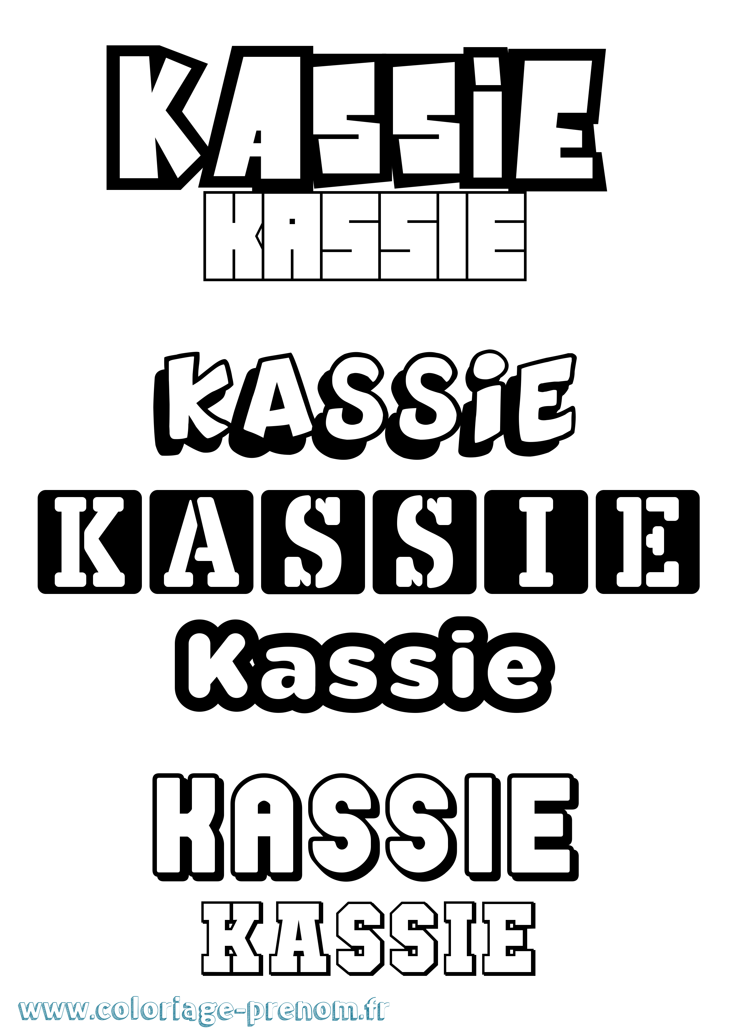 Coloriage Kassie Simple Coloriage prénom Kassie Simple