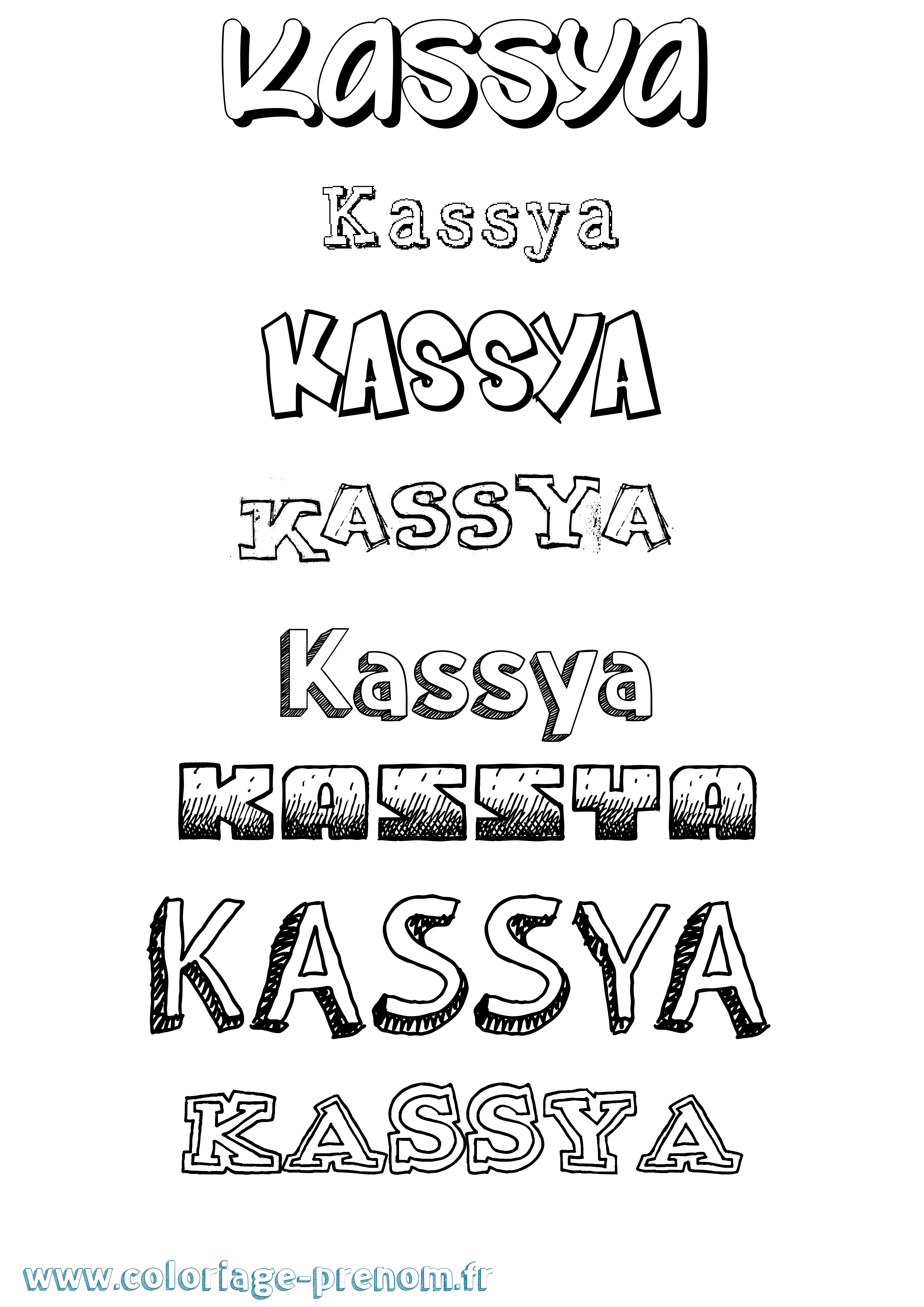 Coloriage Kassya Dessiné Coloriage prénom Kassya Dessiné