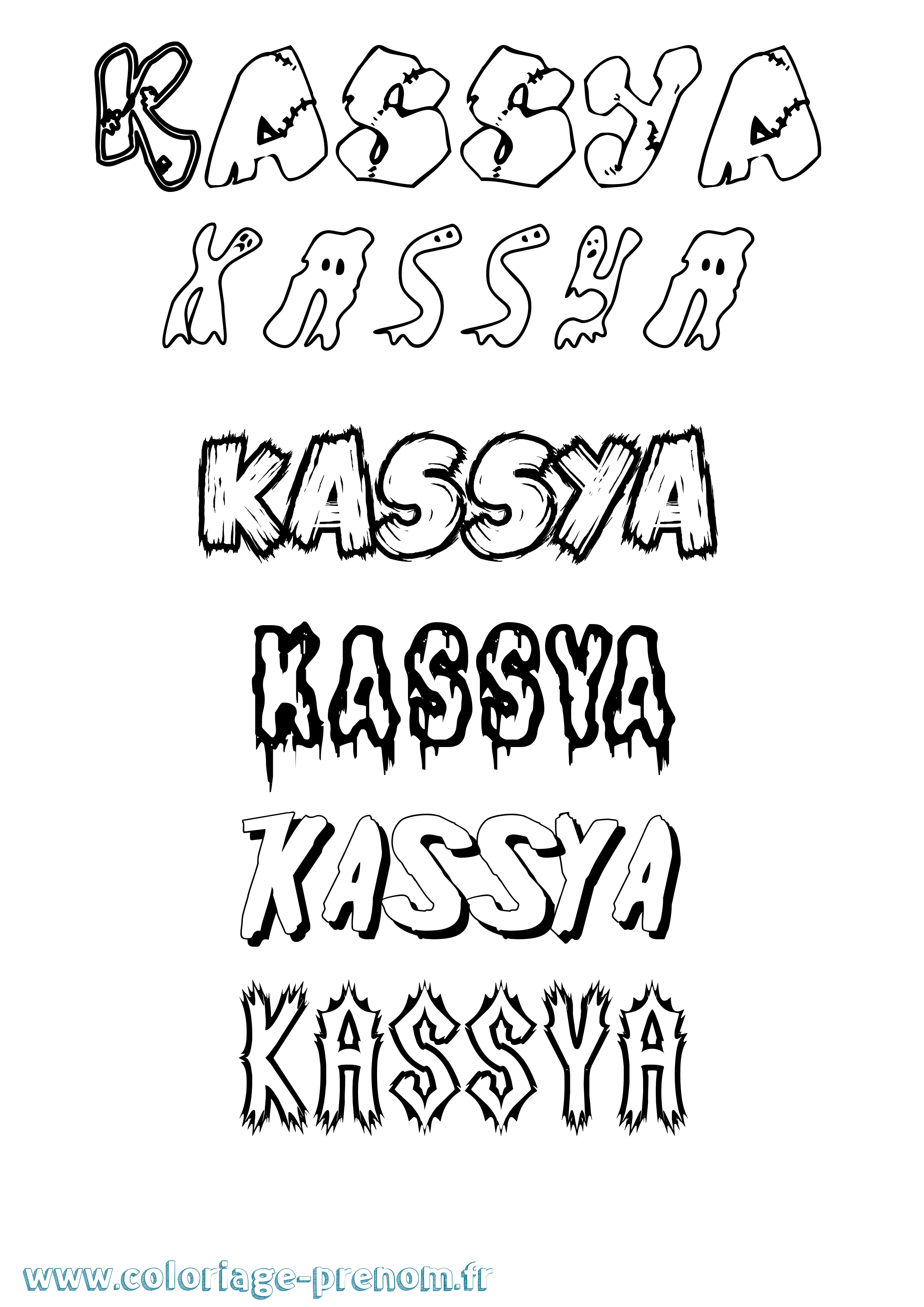 Coloriage Kassya Frisson Coloriage prénom Kassya Frisson