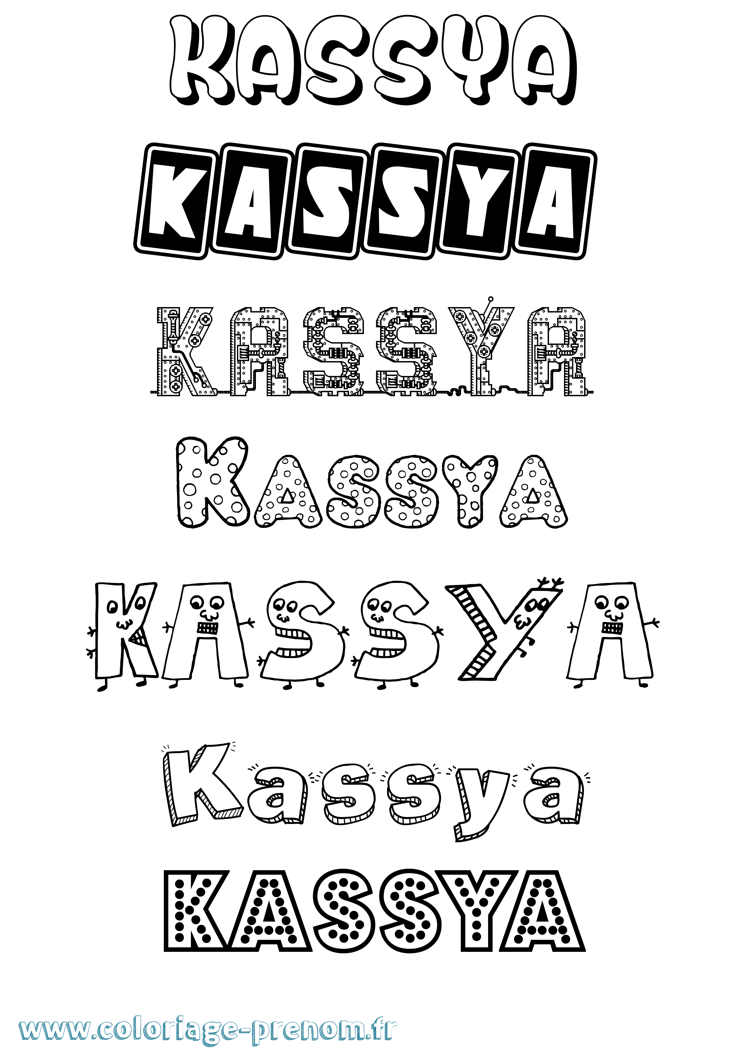 Coloriage Kassya Fun Coloriage prénom Kassya Fun