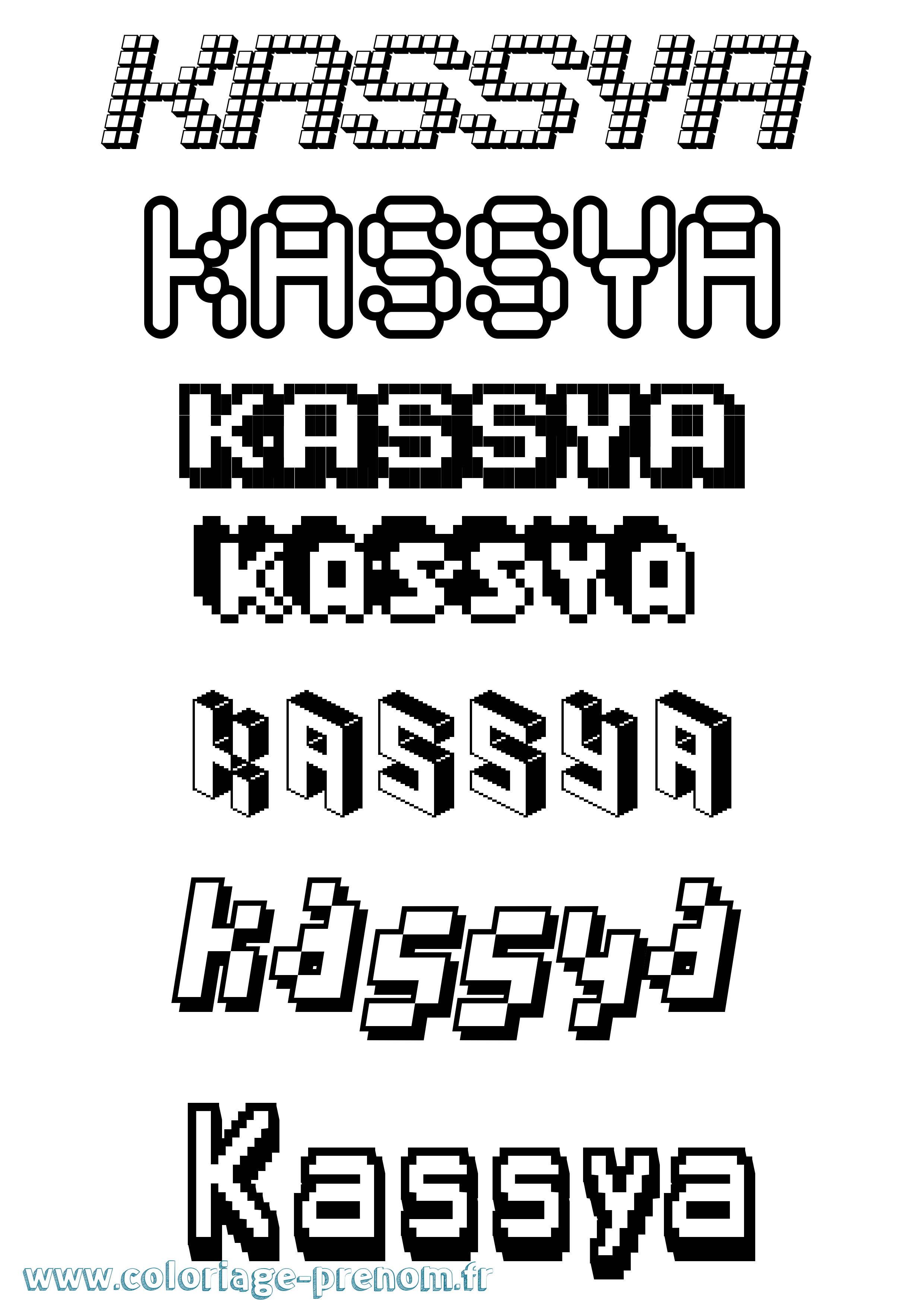 Coloriage Kassya Pixel Coloriage prénom Kassya Pixel