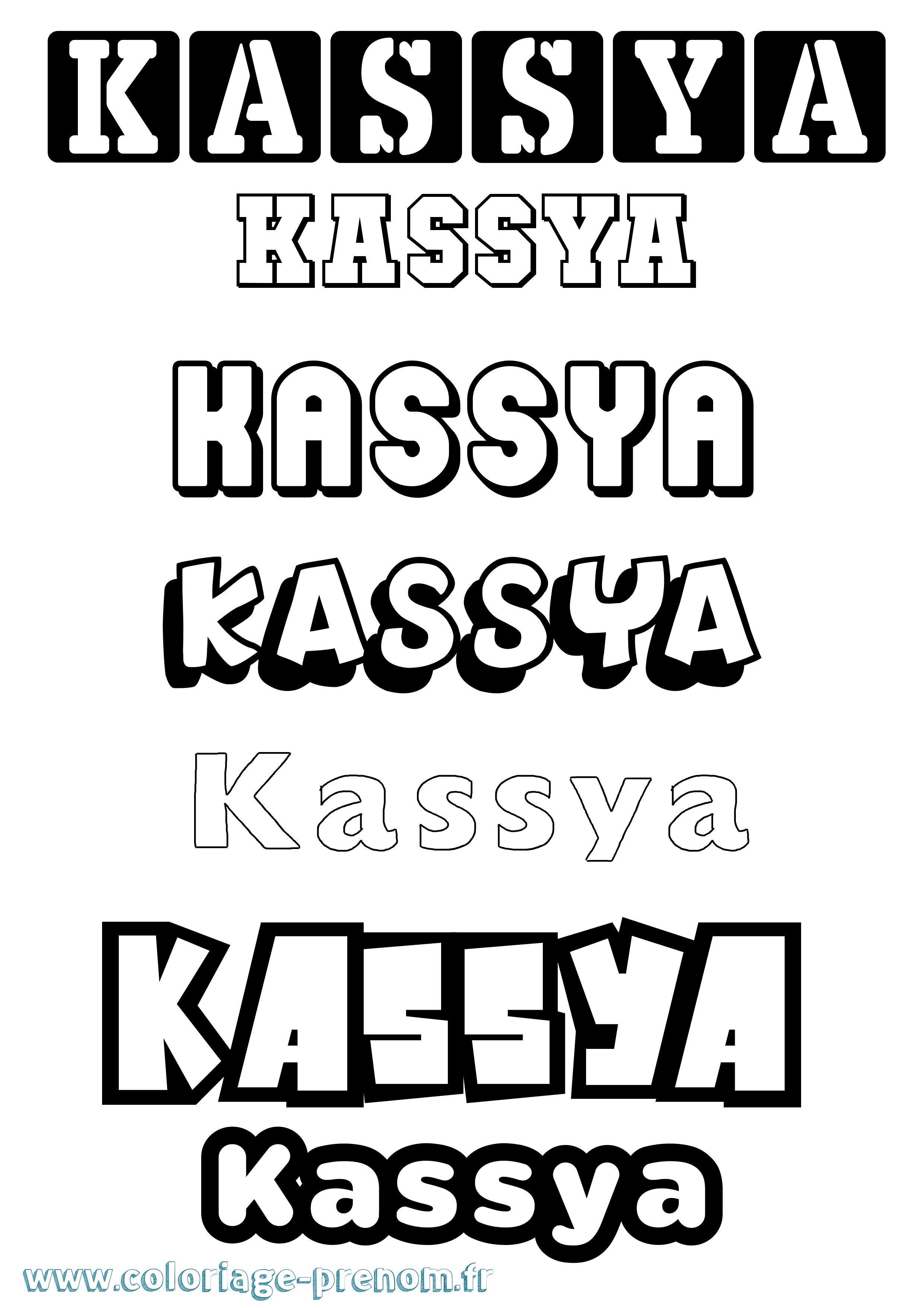 Coloriage Kassya Simple Coloriage prénom Kassya Simple