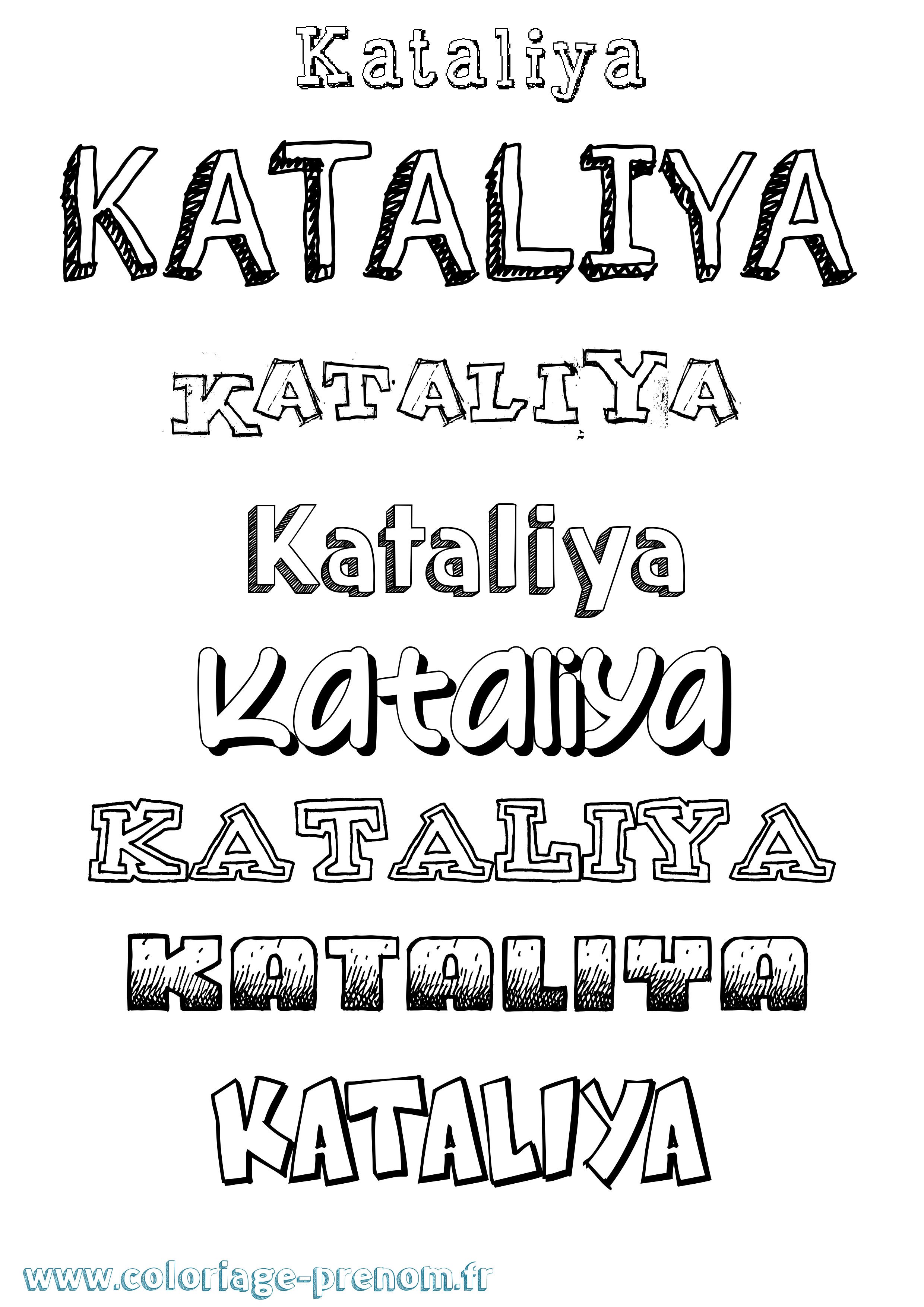 Coloriage Kataliya Dessiné Coloriage prénom Kataliya Dessiné