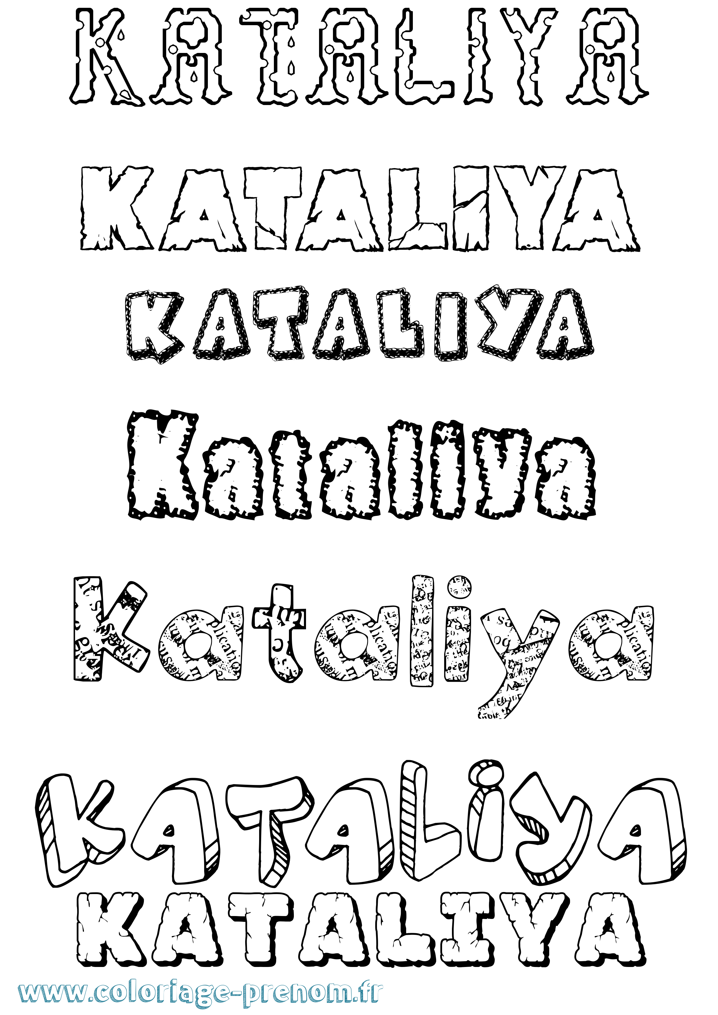 Coloriage Kataliya Destructuré Coloriage prénom Kataliya Destructuré