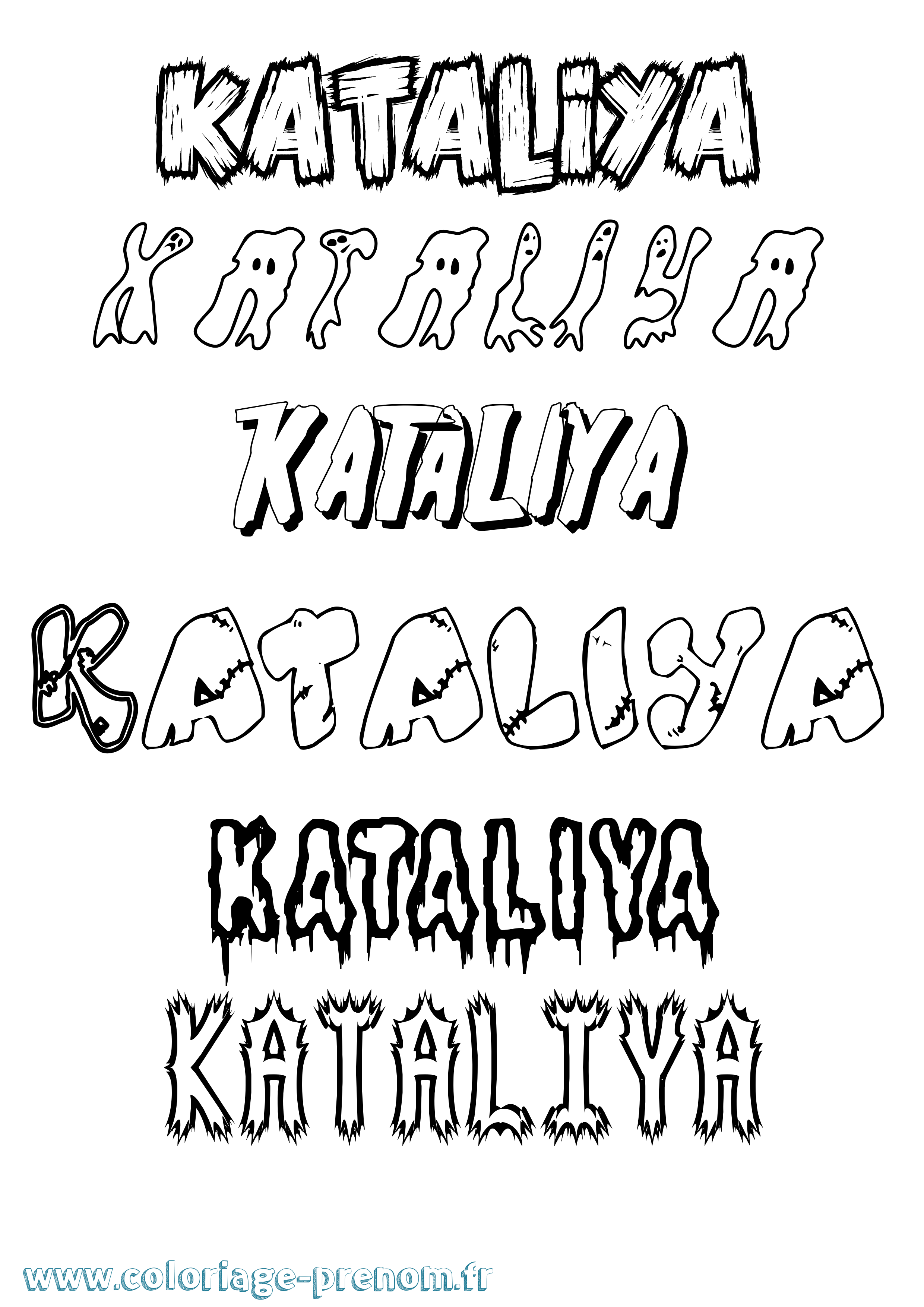 Coloriage Kataliya Frisson Coloriage prénom Kataliya Frisson