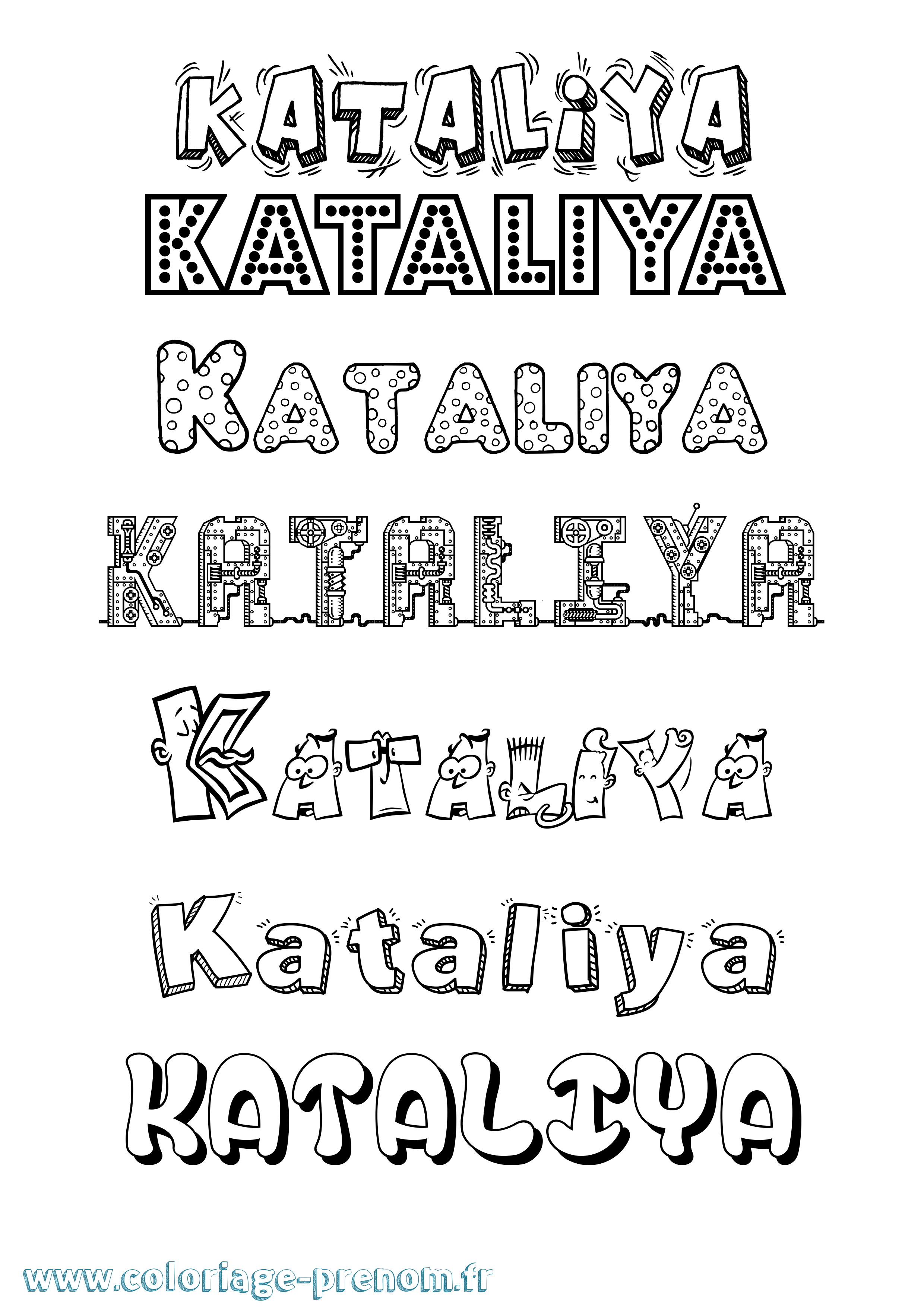 Coloriage Kataliya Fun Coloriage prénom Kataliya Fun