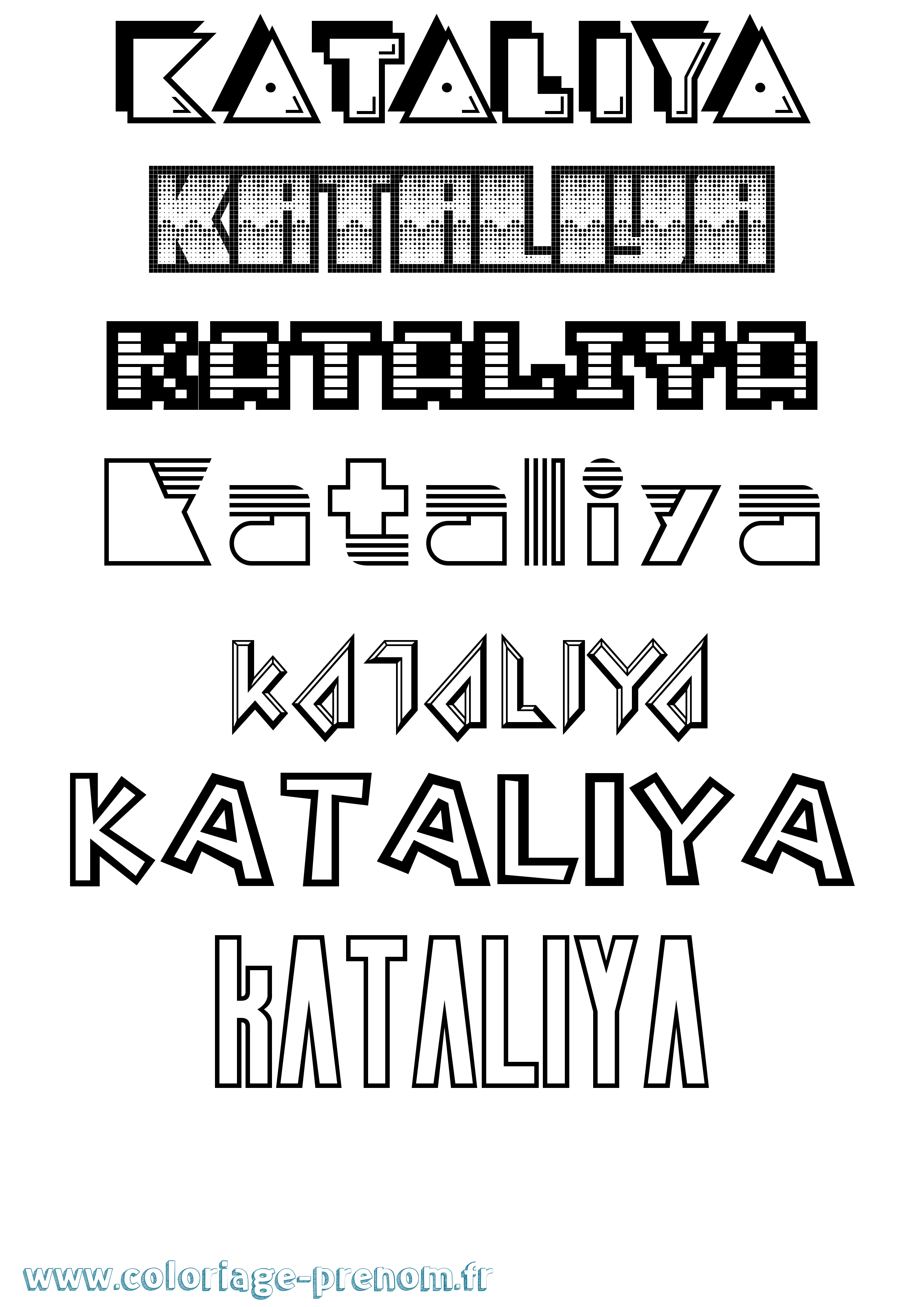 Coloriage Kataliya Jeux Vidéos Coloriage prénom Kataliya Jeux Vidéos
