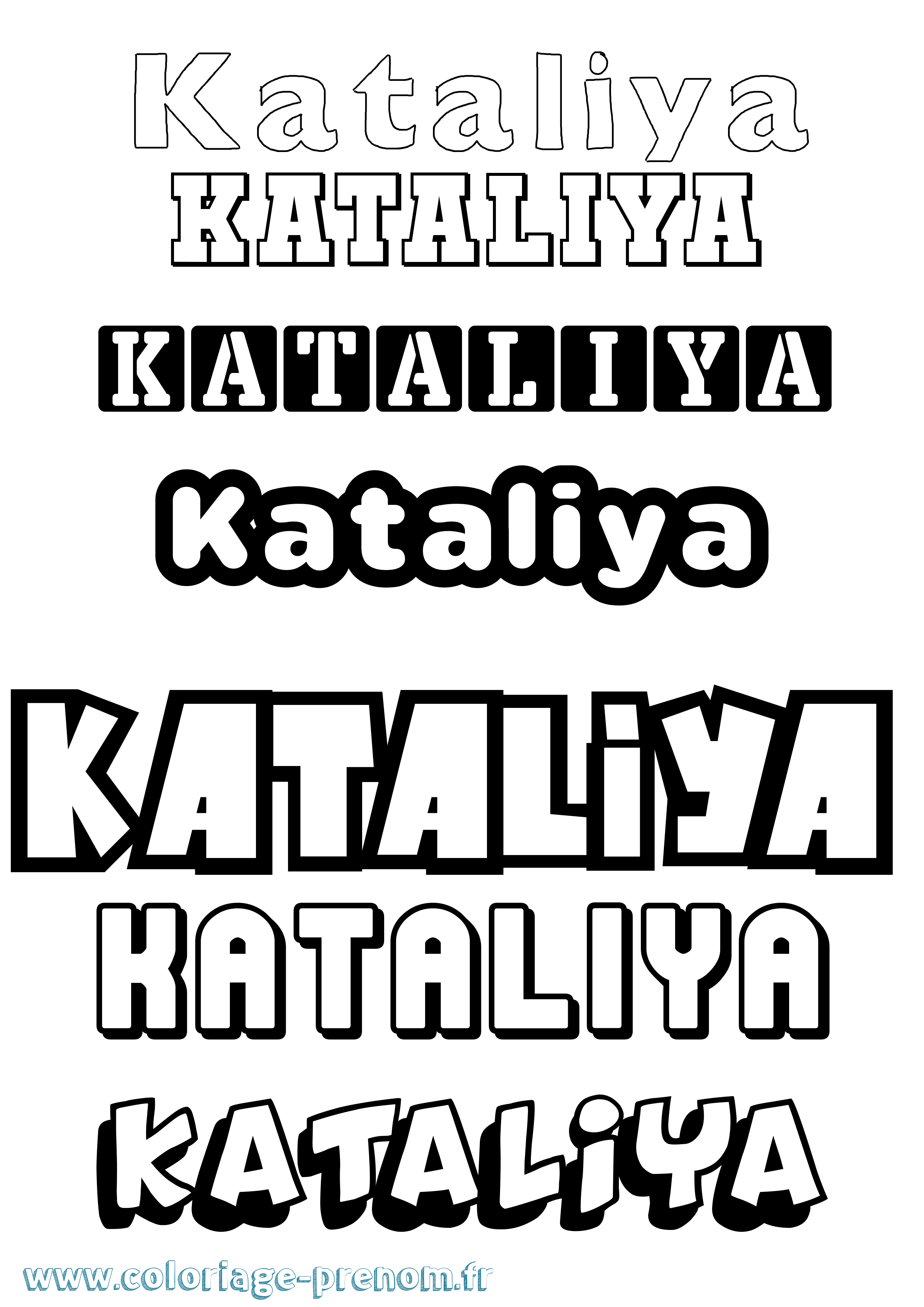 Coloriage Kataliya Simple Coloriage prénom Kataliya Simple