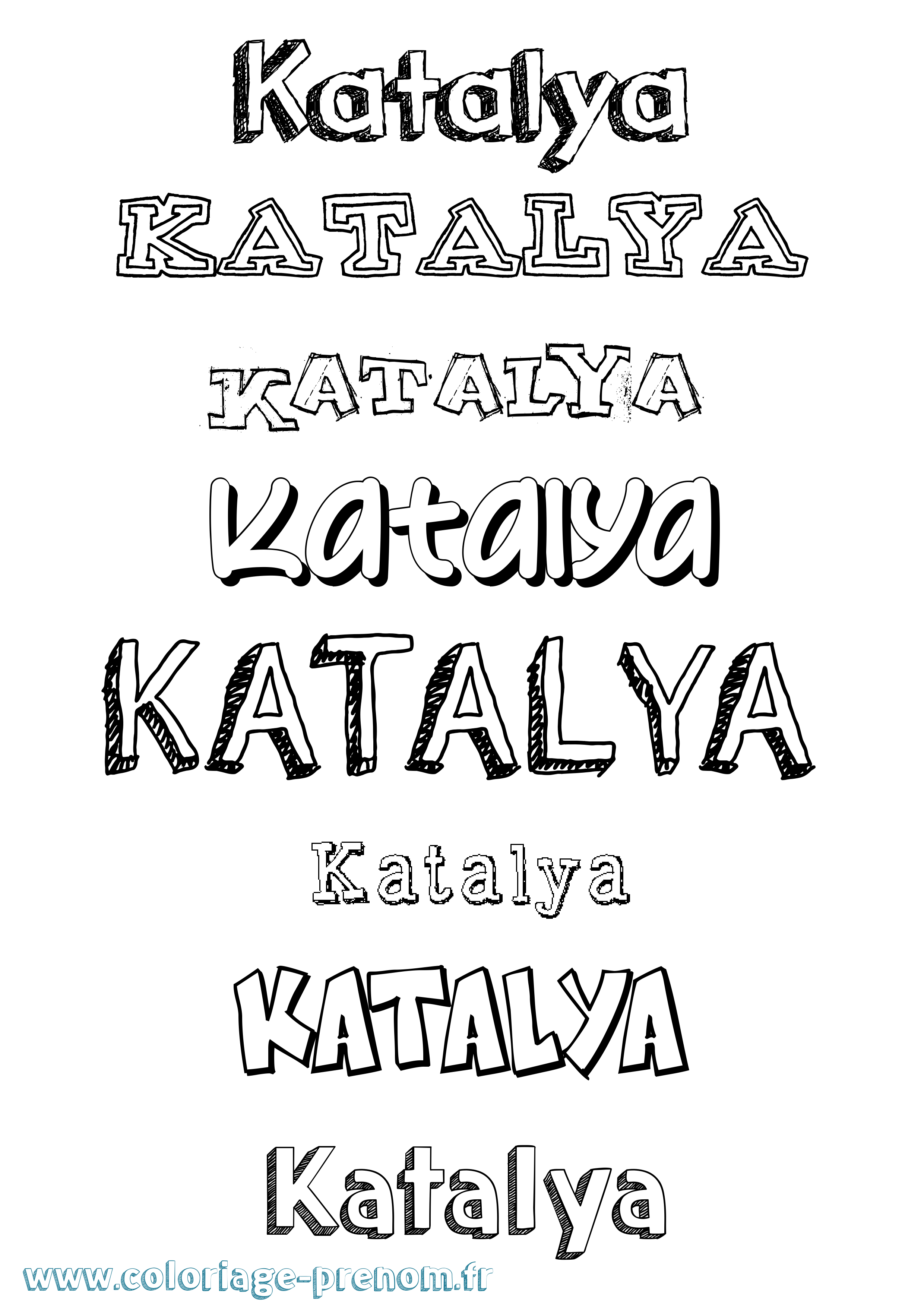 Coloriage Katalya Dessiné Coloriage prénom Katalya Dessiné
