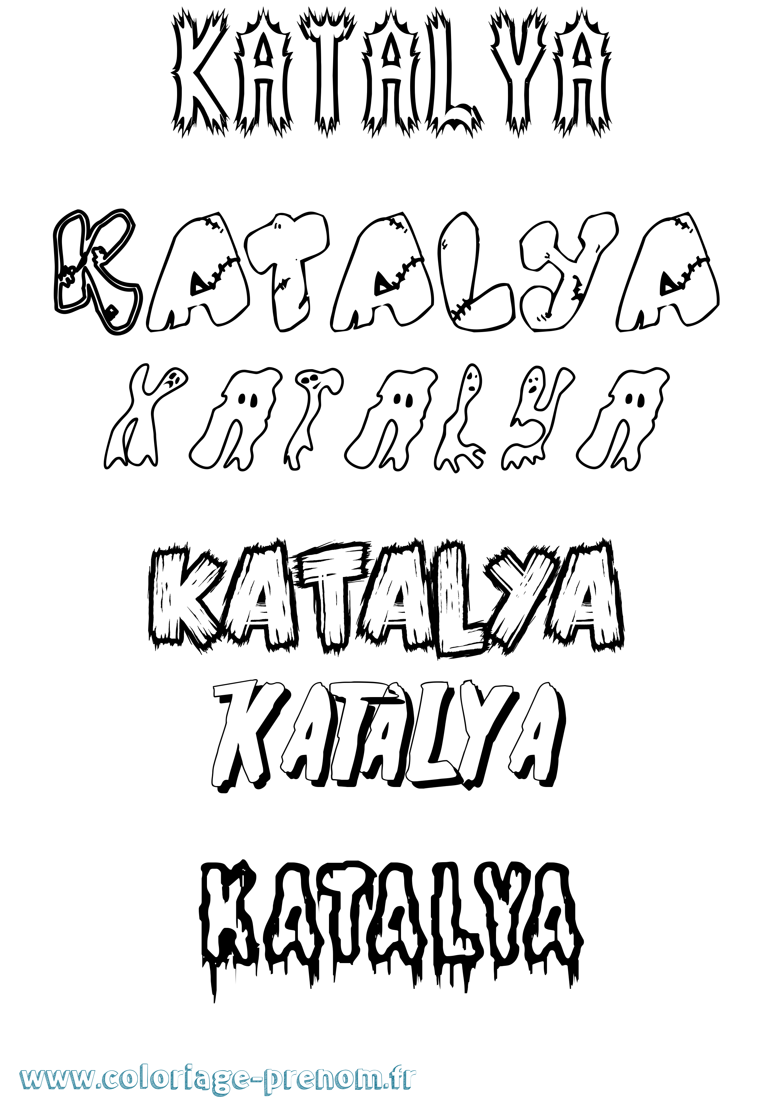 Coloriage Katalya Frisson Coloriage prénom Katalya Frisson