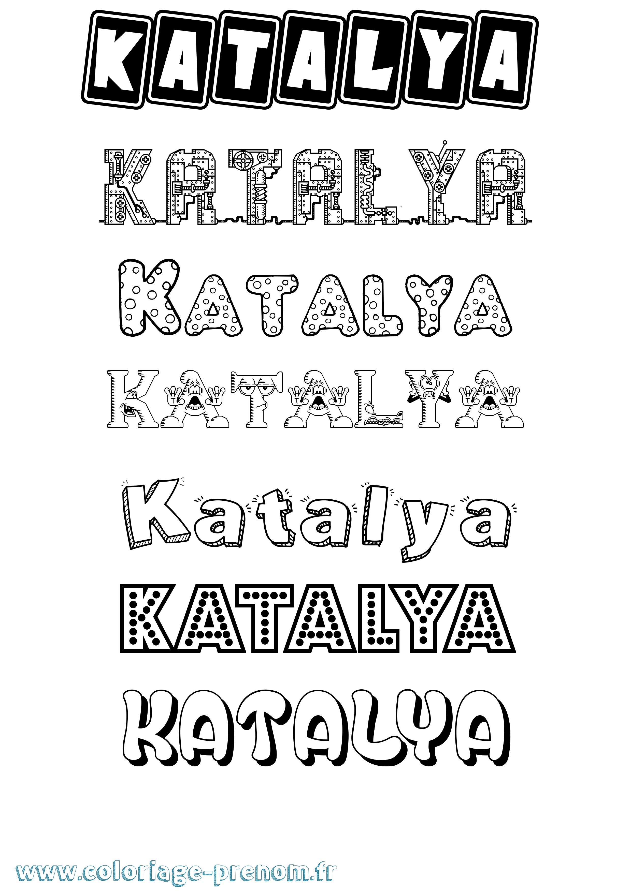 Coloriage Katalya Fun Coloriage prénom Katalya Fun