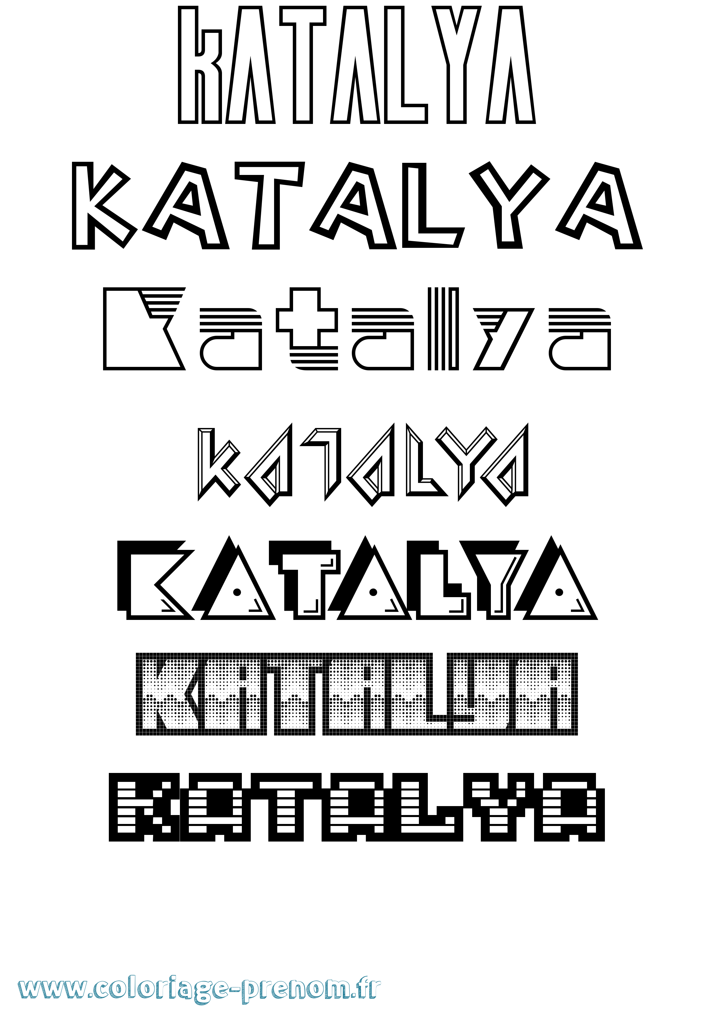 Coloriage Katalya Jeux Vidéos Coloriage prénom Katalya Jeux Vidéos