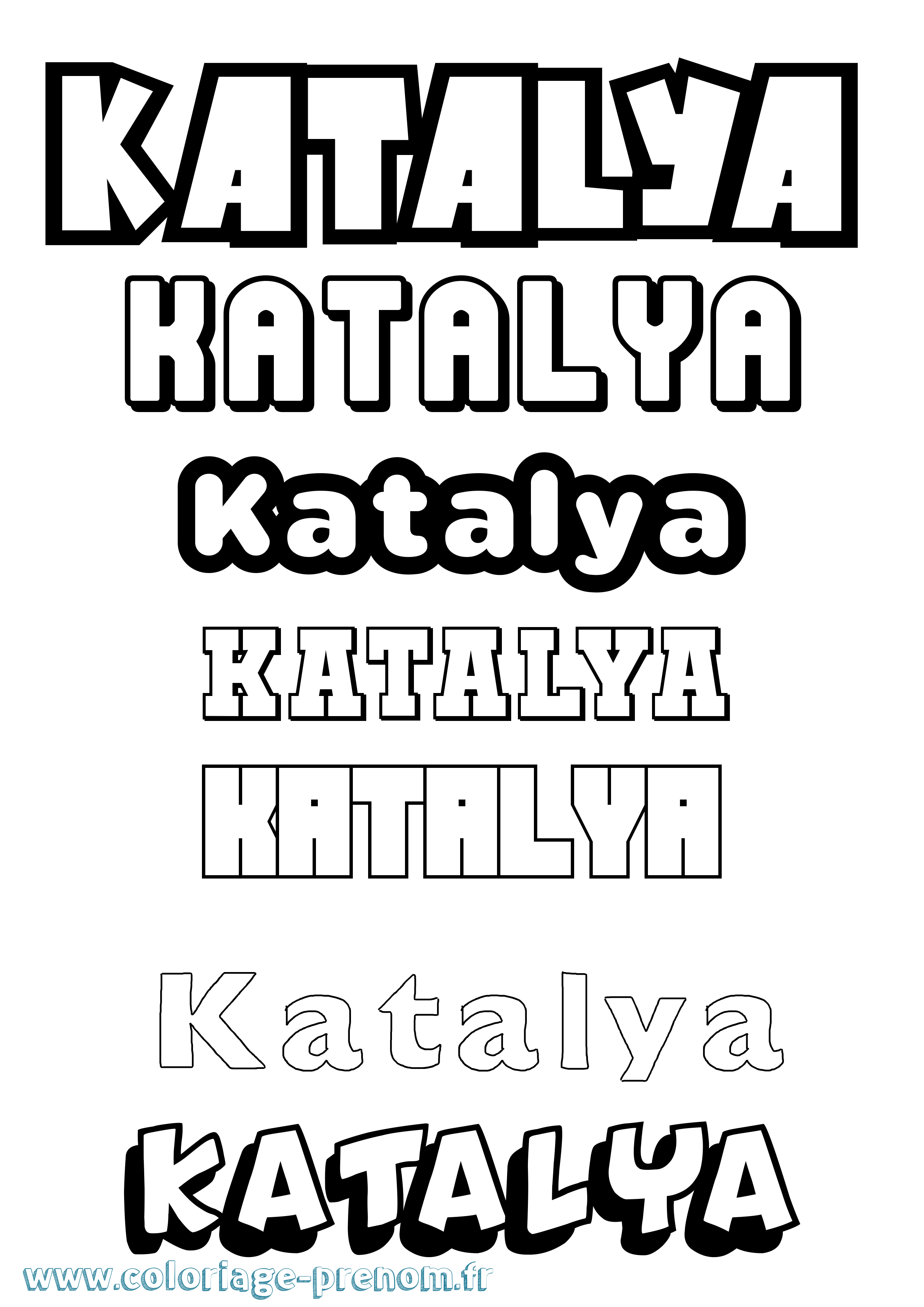 Coloriage Katalya Simple Coloriage prénom Katalya Simple