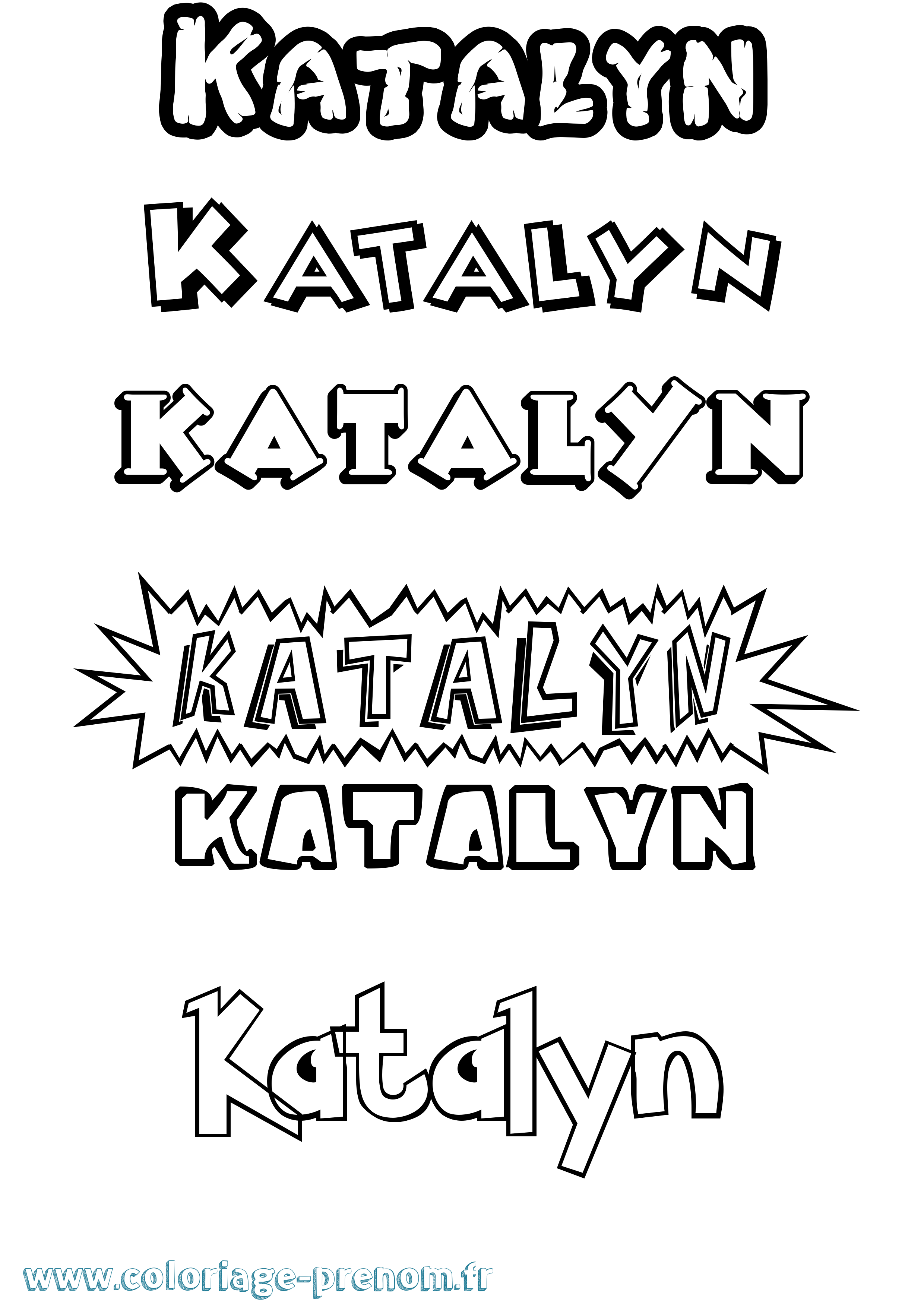 Coloriage Katalyn Dessin Animé Coloriage prénom Katalyn Dessin Animé