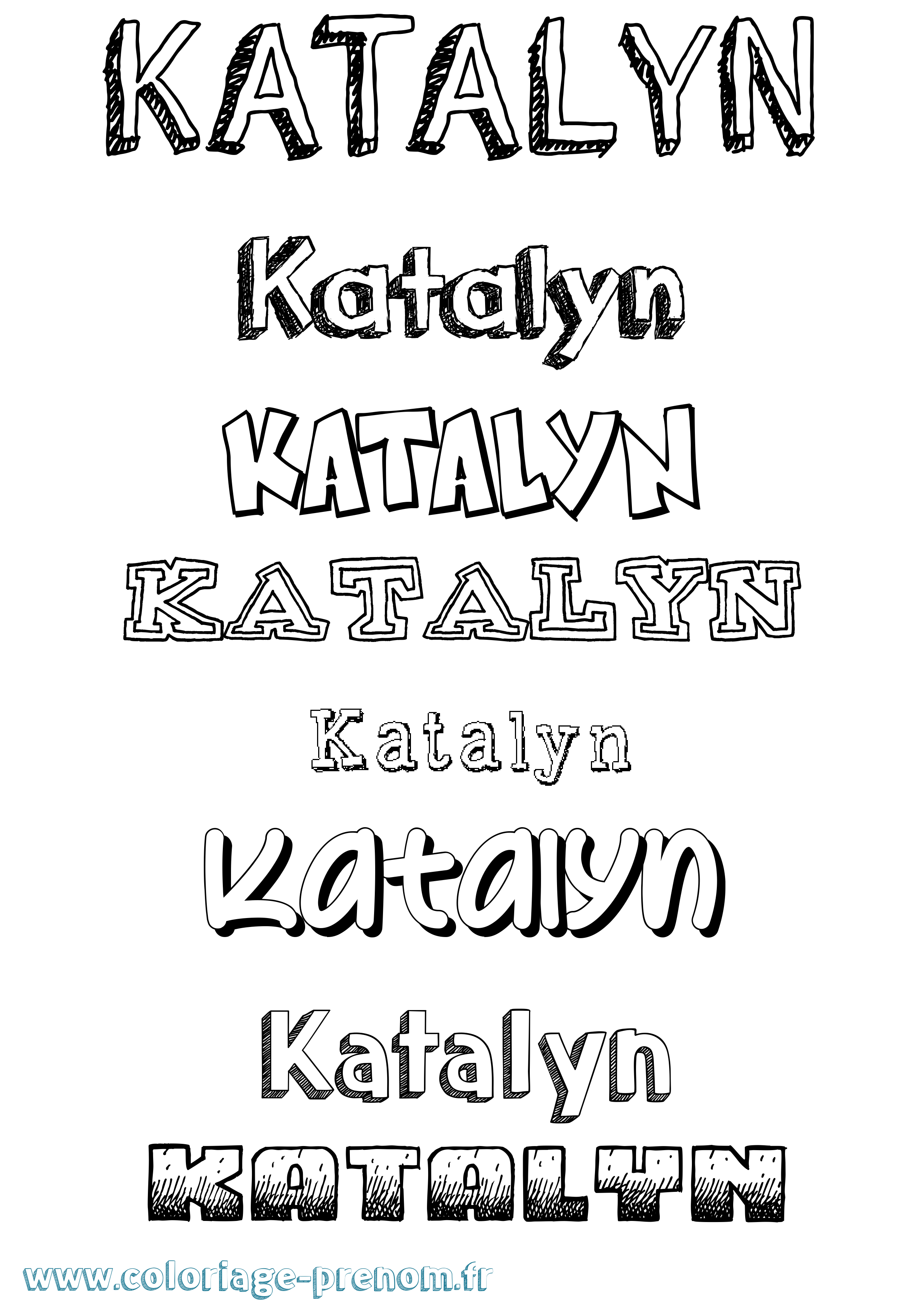 Coloriage Katalyn Dessiné Coloriage prénom Katalyn Dessiné