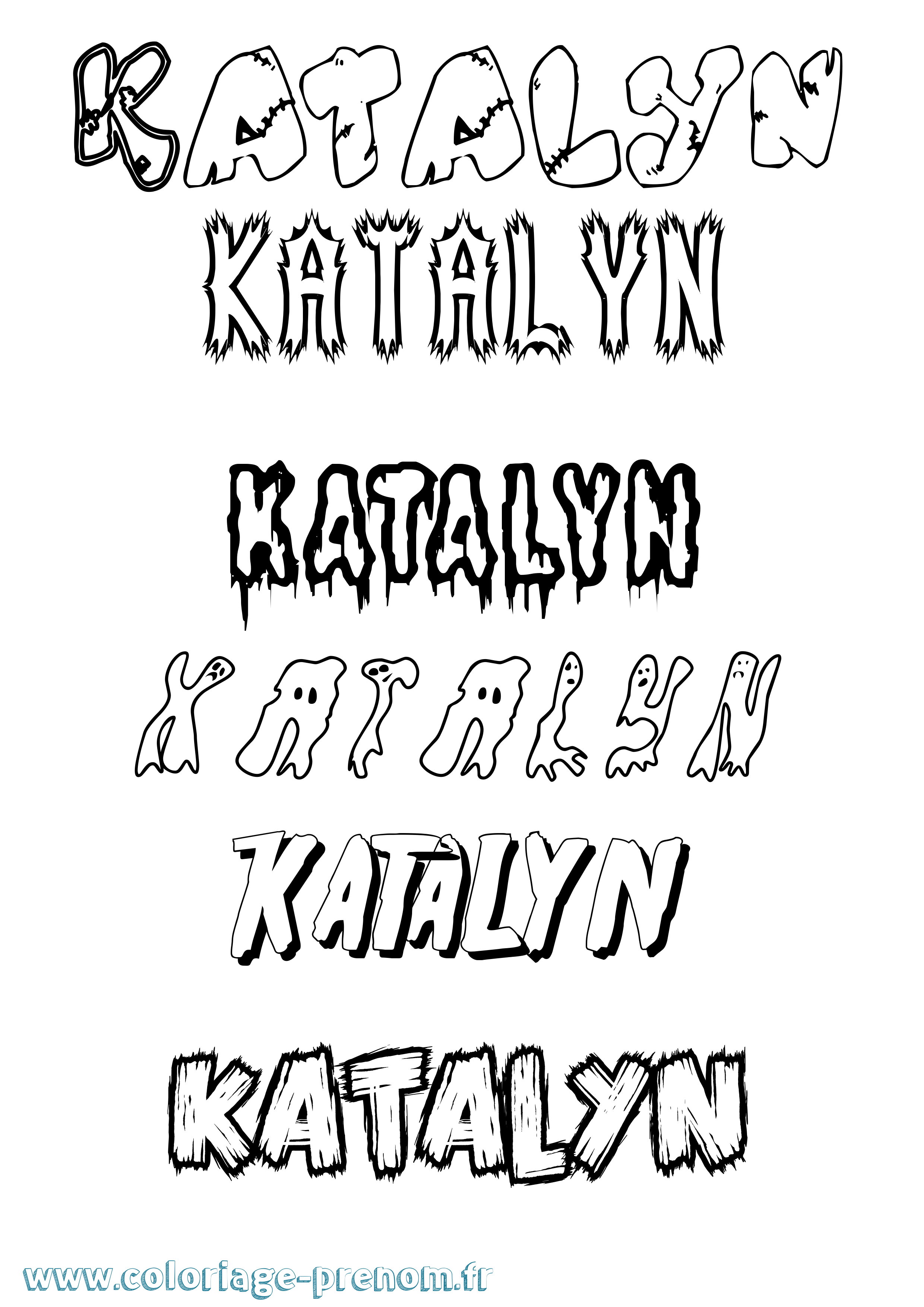 Coloriage Katalyn Frisson Coloriage prénom Katalyn Frisson