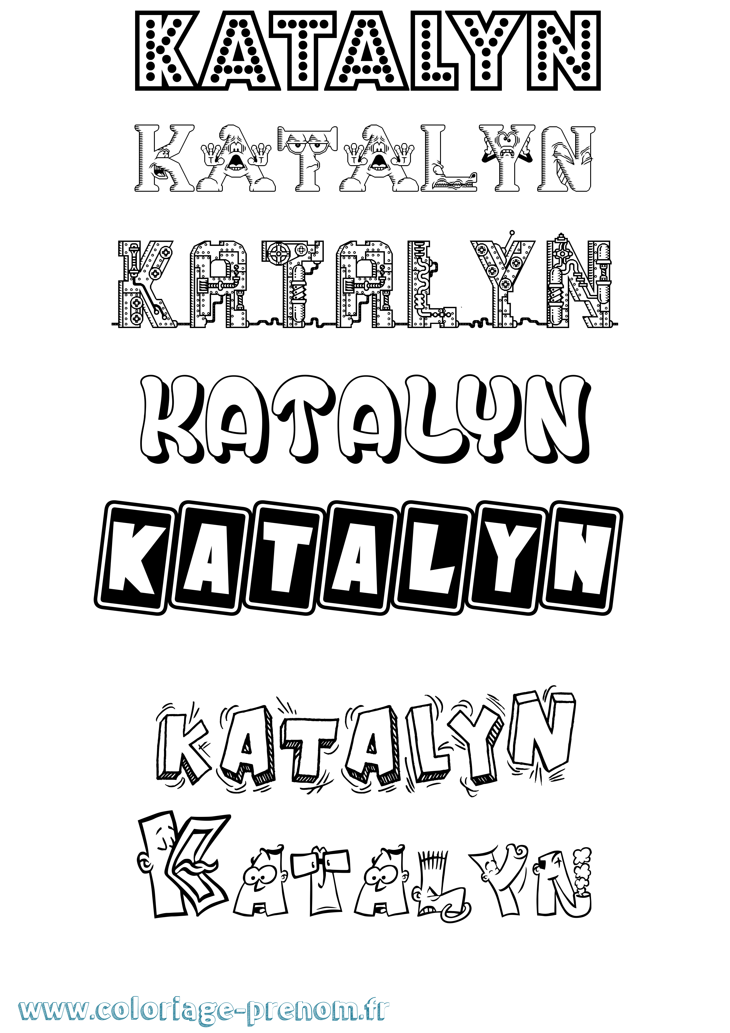 Coloriage Katalyn Fun Coloriage prénom Katalyn Fun