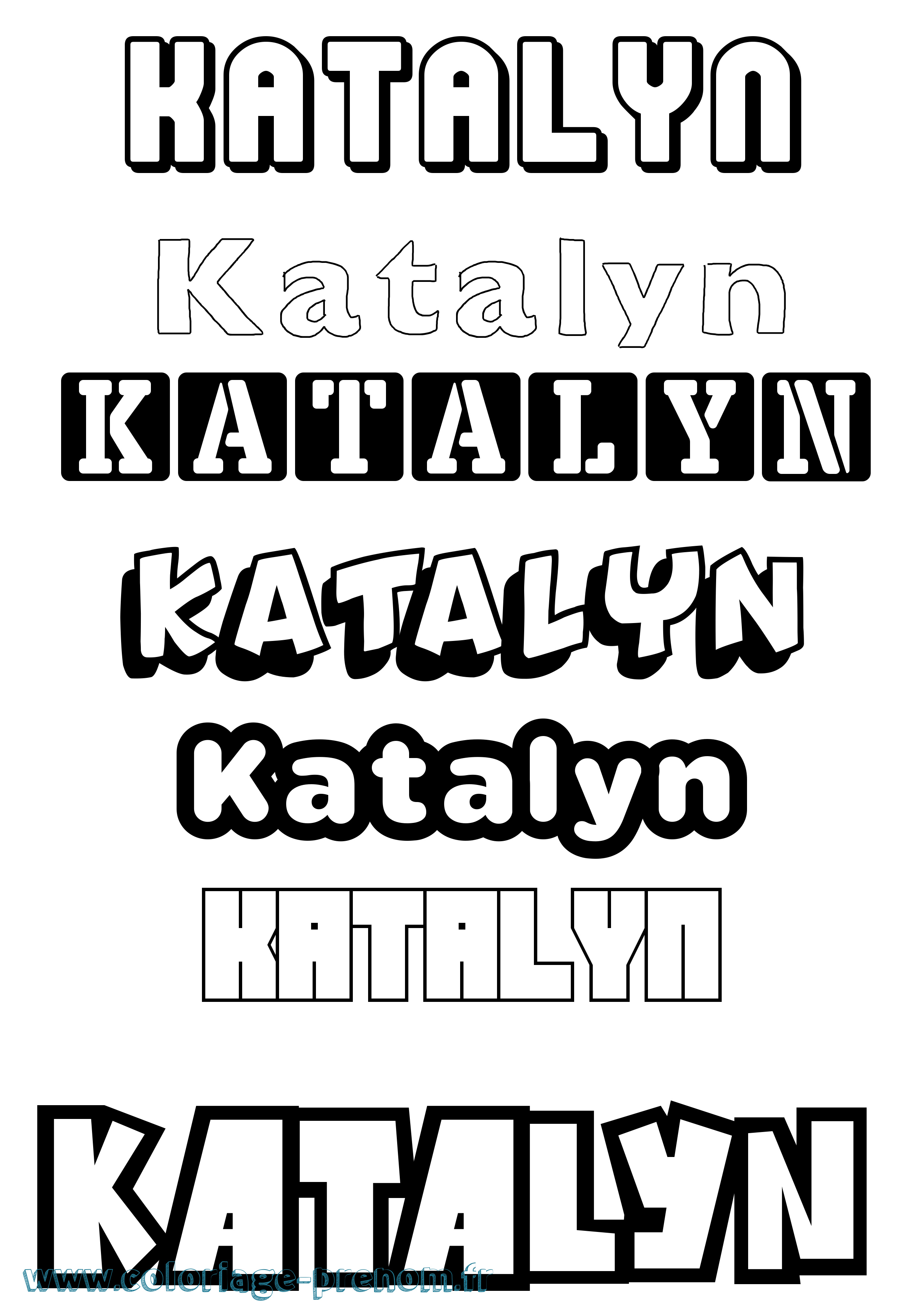 Coloriage Katalyn Simple Coloriage prénom Katalyn Simple