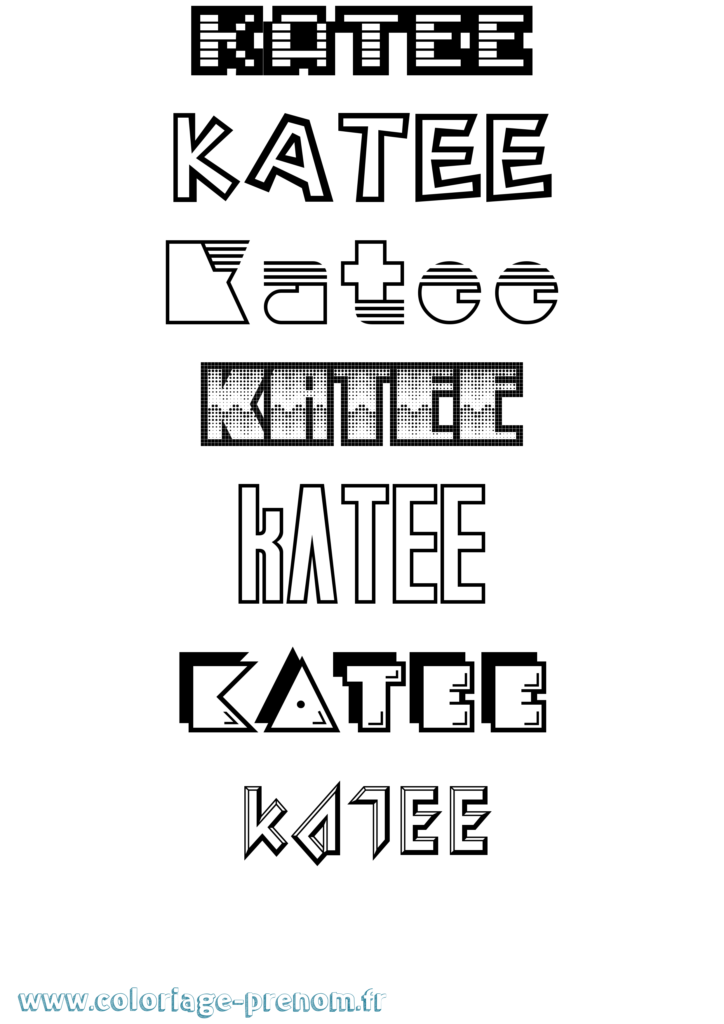 Coloriage Katee Jeux Vidéos Coloriage prénom Katee Jeux Vidéos