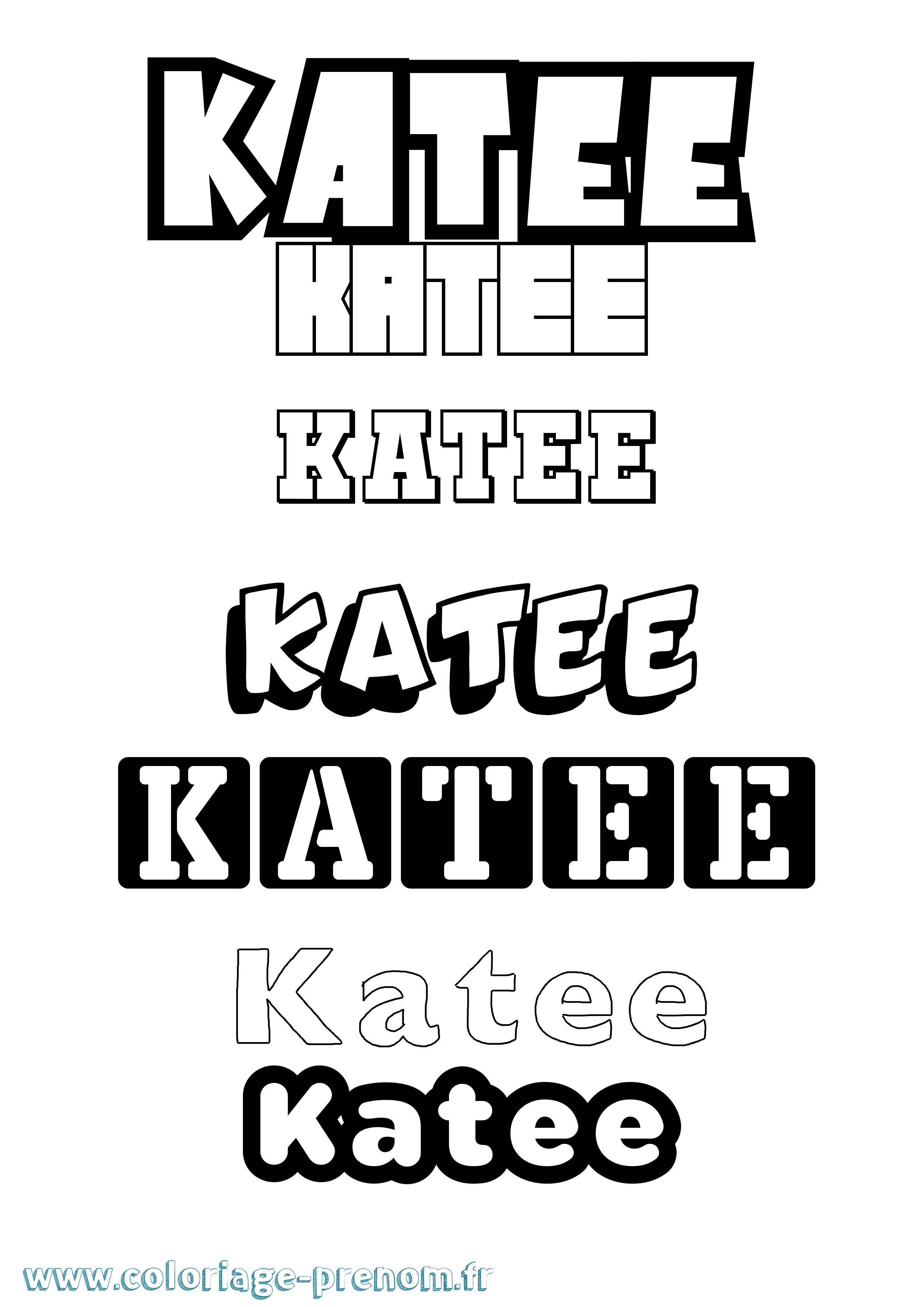 Coloriage Katee Simple Coloriage prénom Katee Simple