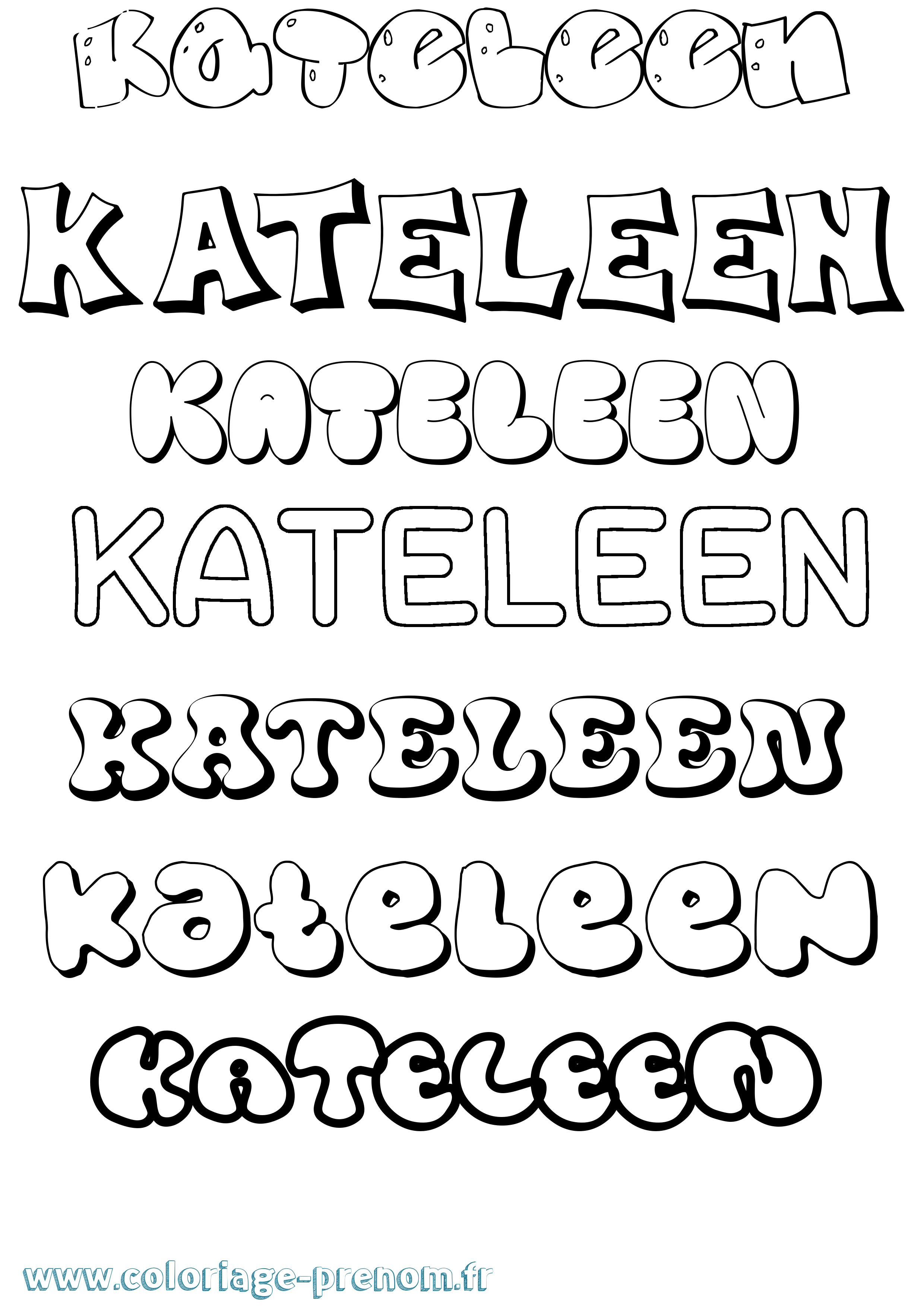 Coloriage Kateleen Bubble Coloriage prénom Kateleen Bubble
