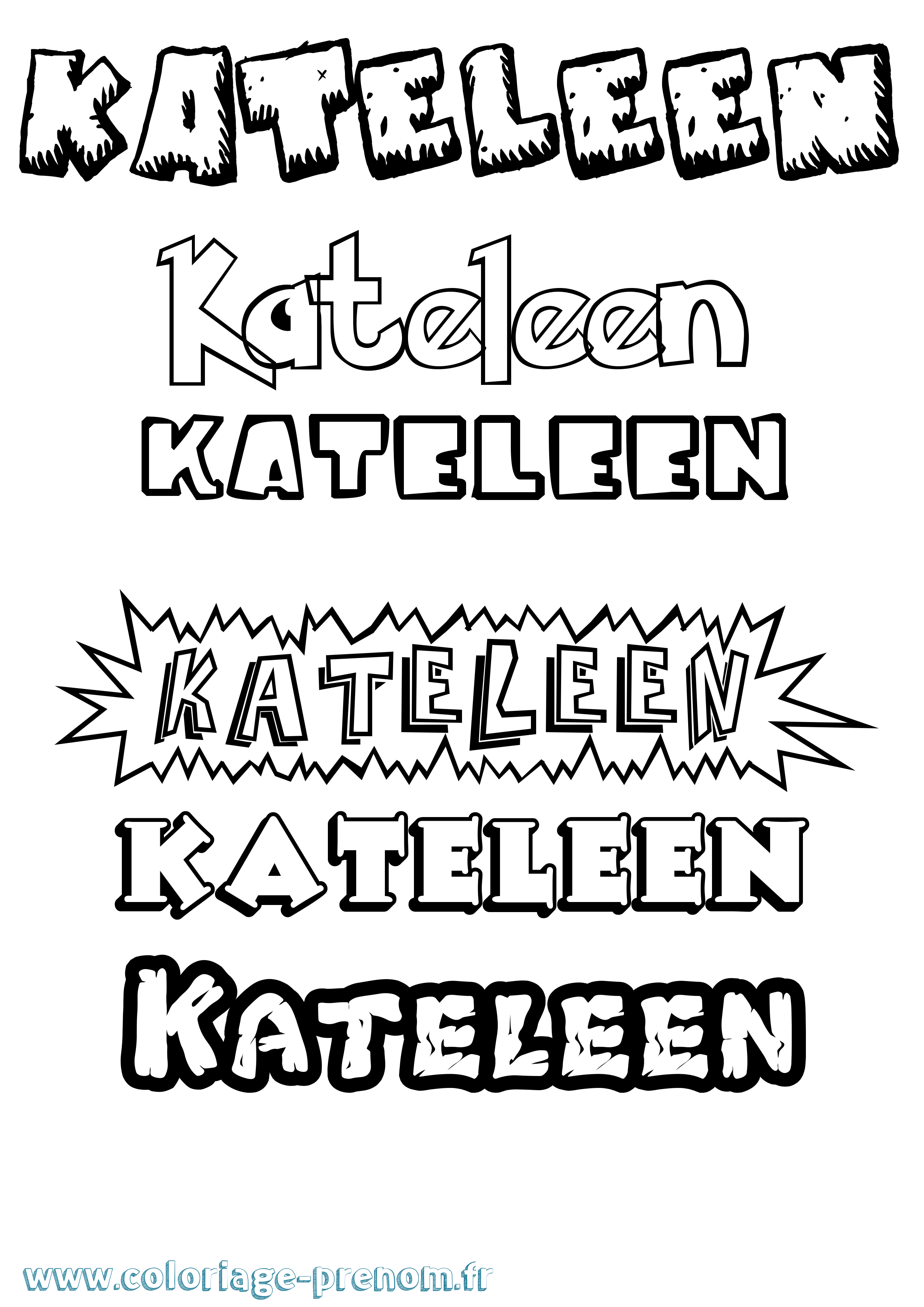 Coloriage Kateleen Dessin Animé Coloriage prénom Kateleen Dessin Animé